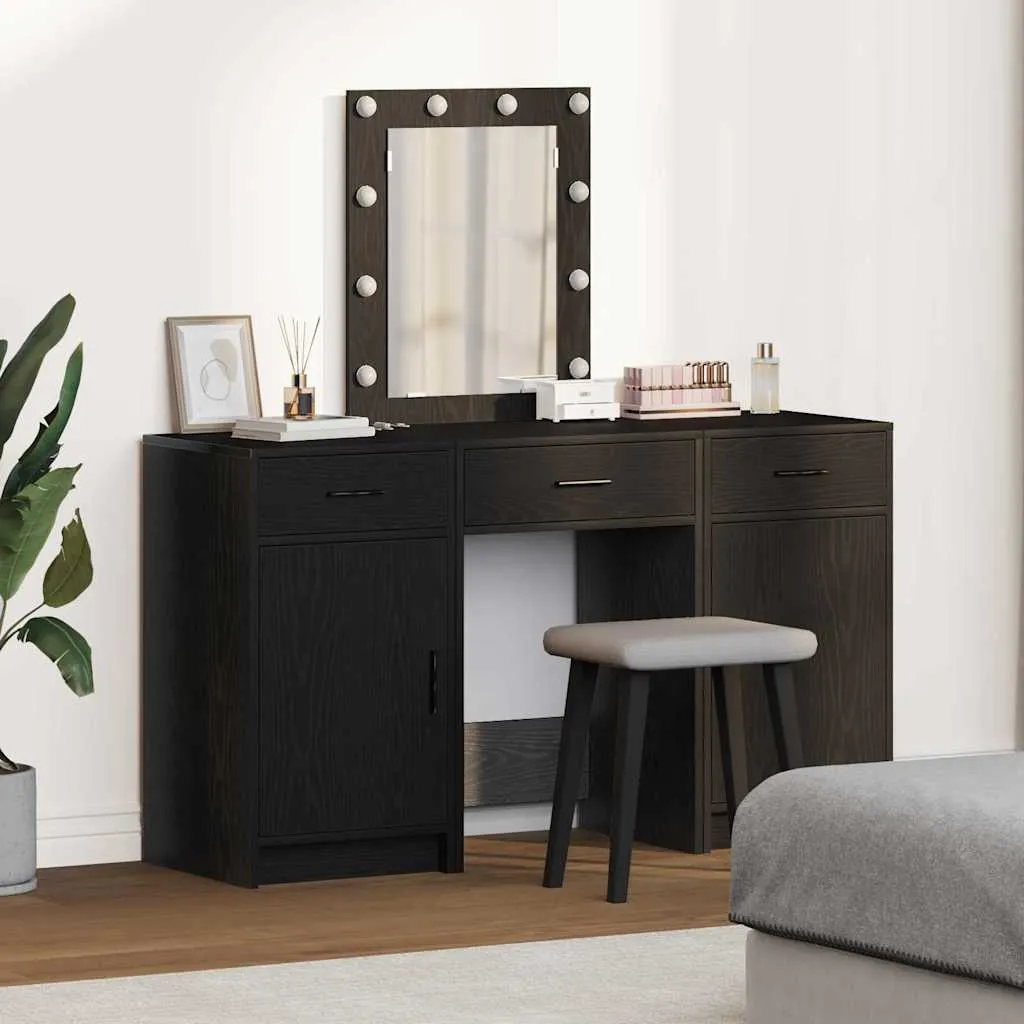 vidaXL Toaletni stol Crna 50 x 41 x 135 cm Konstruirano drvo - Venlo