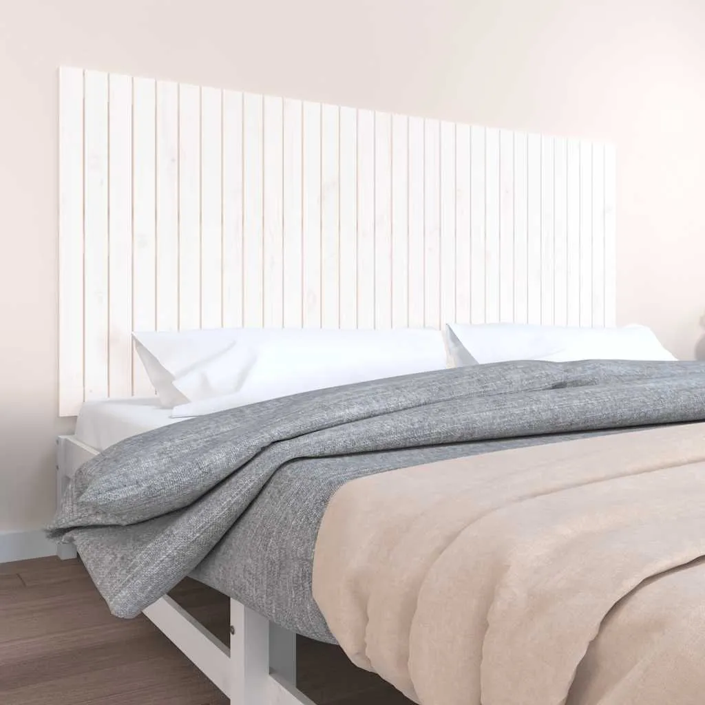 vidaXL Zidno uzglavlje bijelo 204 x 3 x 90 cm od masivne borovine - Venlo