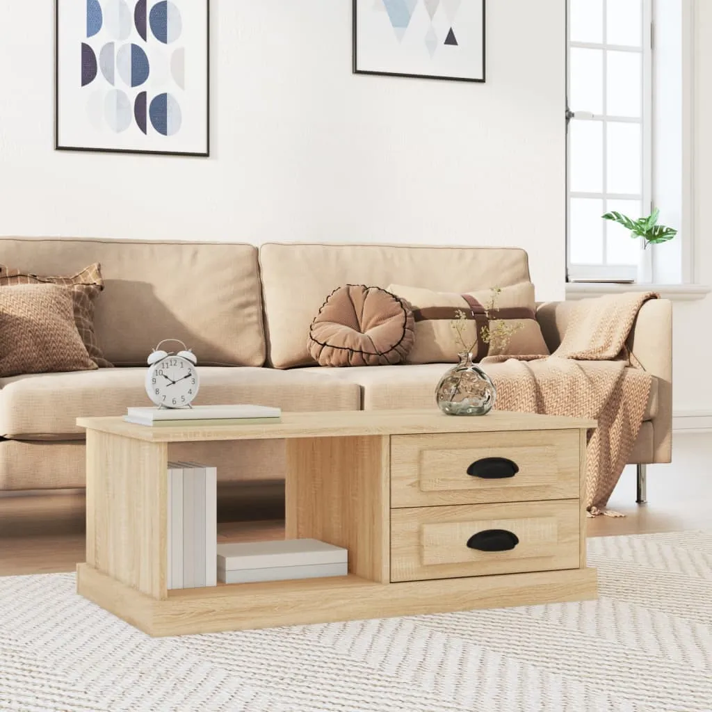 vidaXL Stolić za kavu boja hrasta 90 x 50 x 35 cm konstruirano drvo - Venlo
