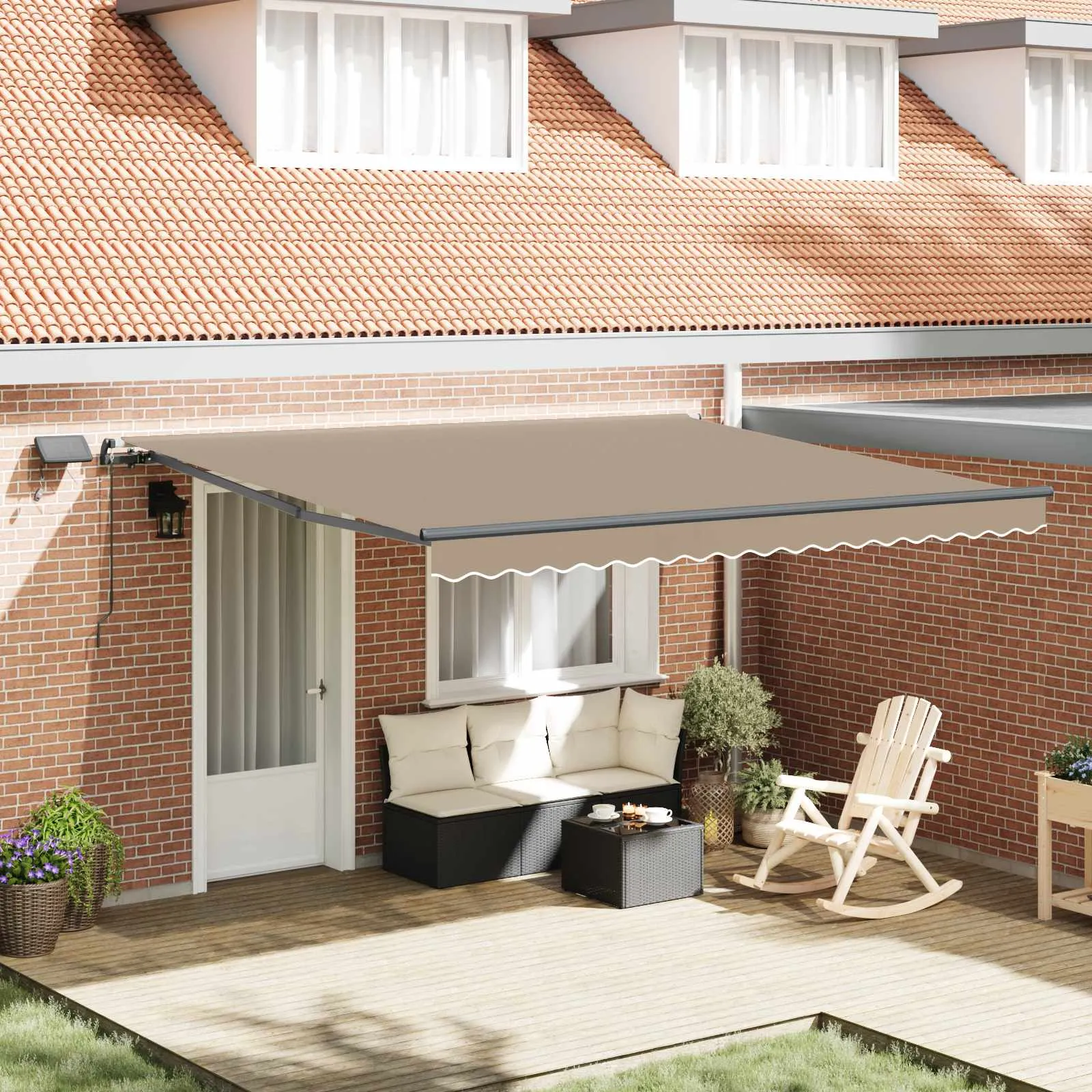 vidaXL Povlačivi tende Bež 400 × 300 cm Tkanina i Aluminij - Venlo
