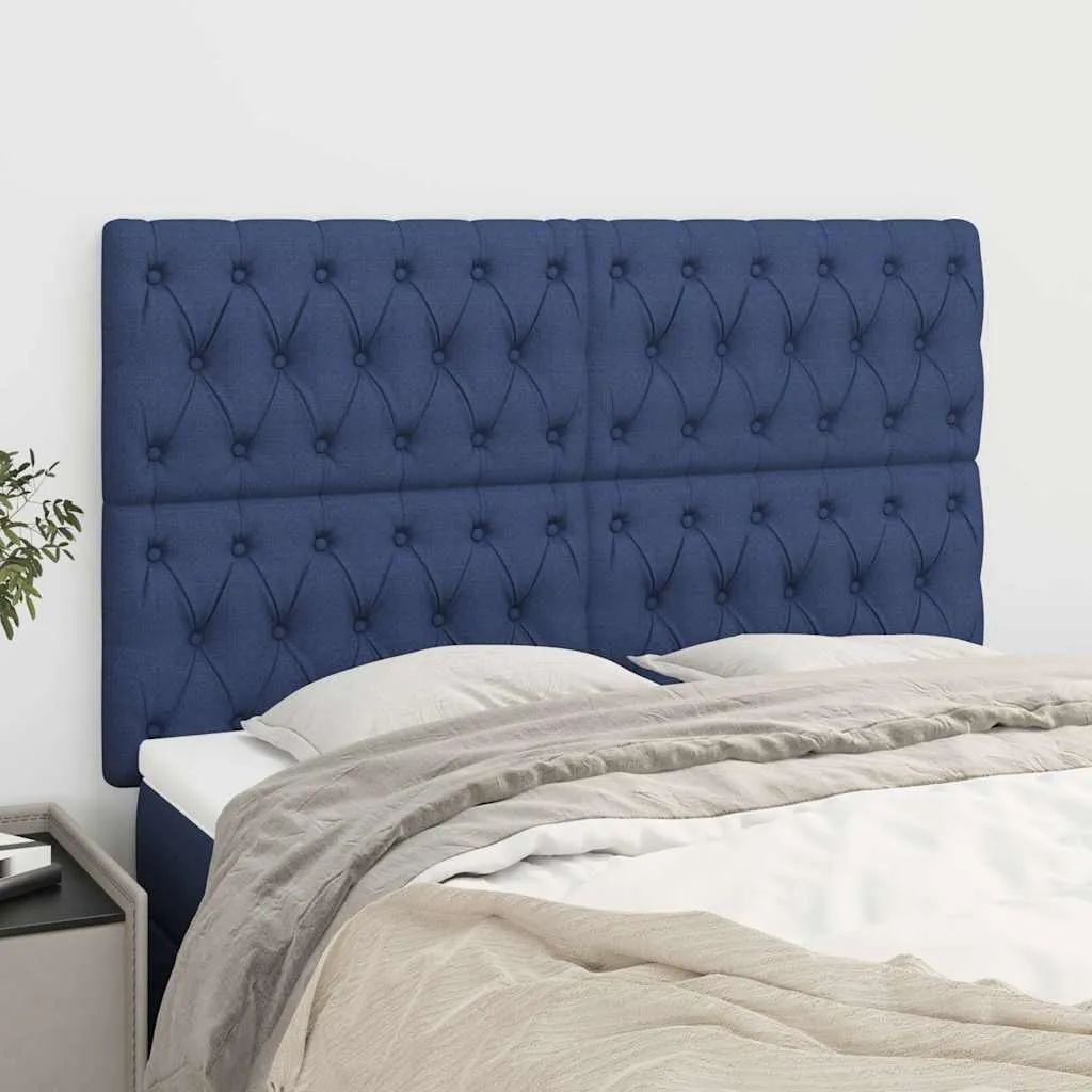 vidaXL Uzglavlje plavo 160x7x118/128 cm tkanina - Venlo