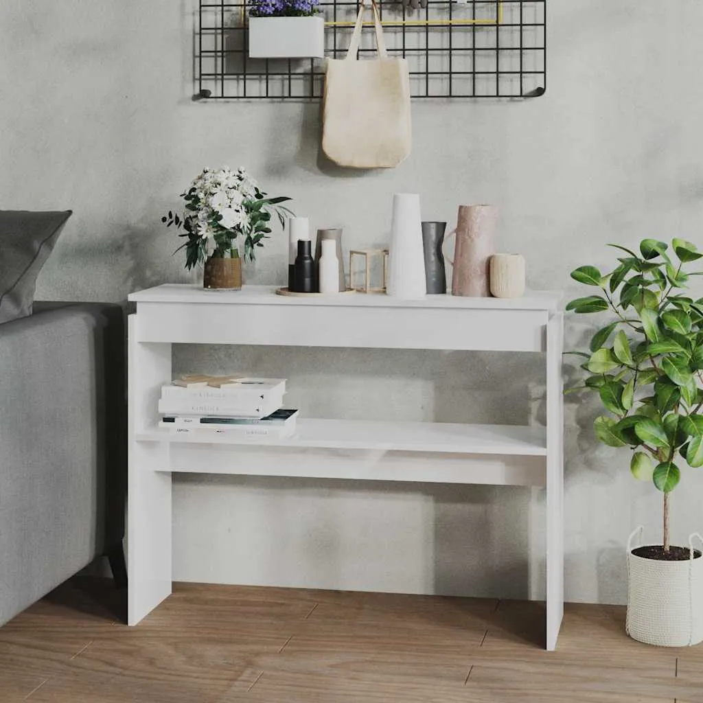 vidaXL Konzolni stol visoki sjaj bijeli 102x30x80 cm konstruirano drvo - Venlo