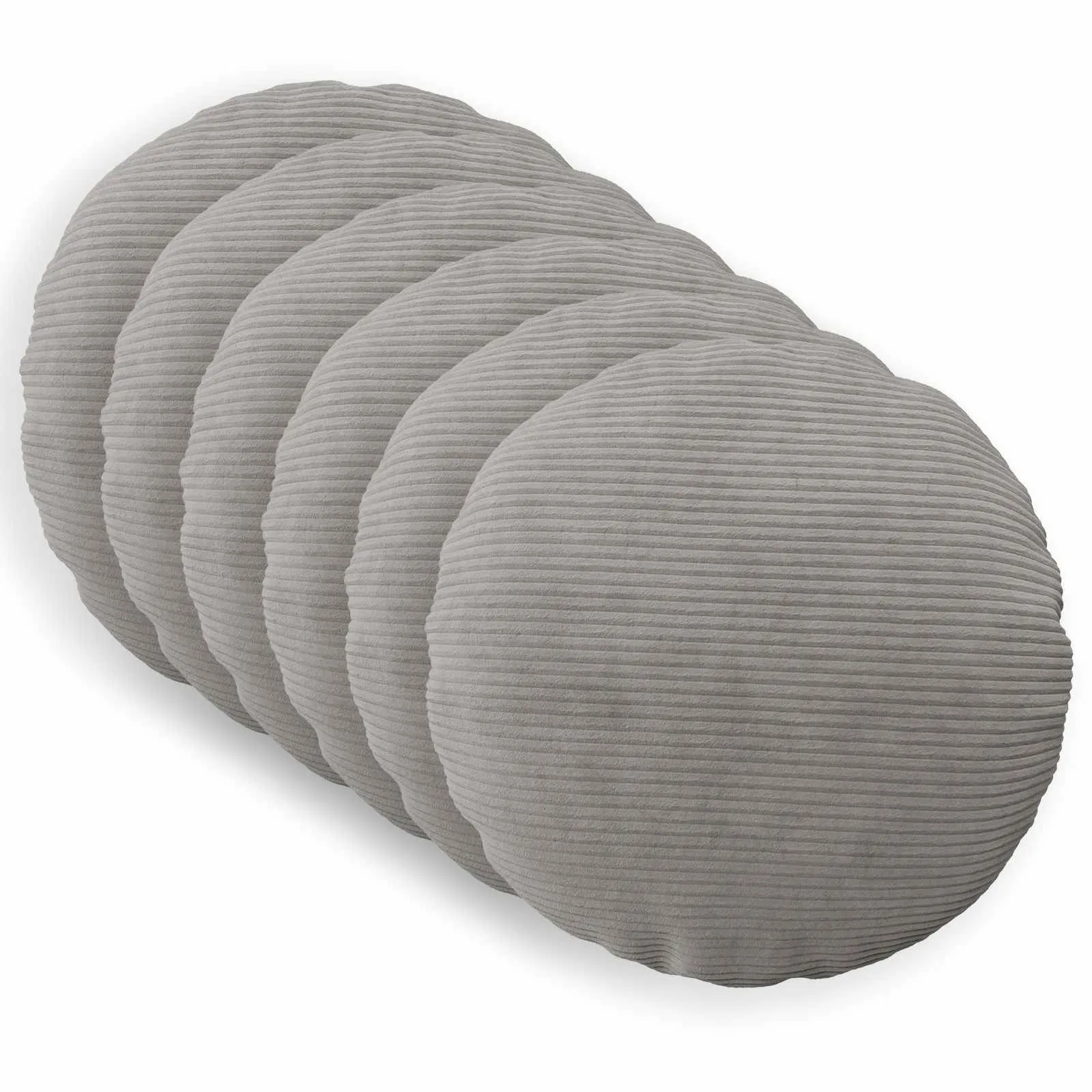 vidaxl presvlaka za jastuk 6 pcs heerlen svjetlosiva ø 50 cm kord - slika 1