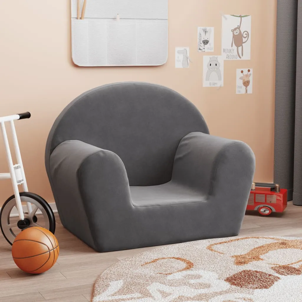 vidaXL Dječja sofa antracit od mekanog pliša - Venlo