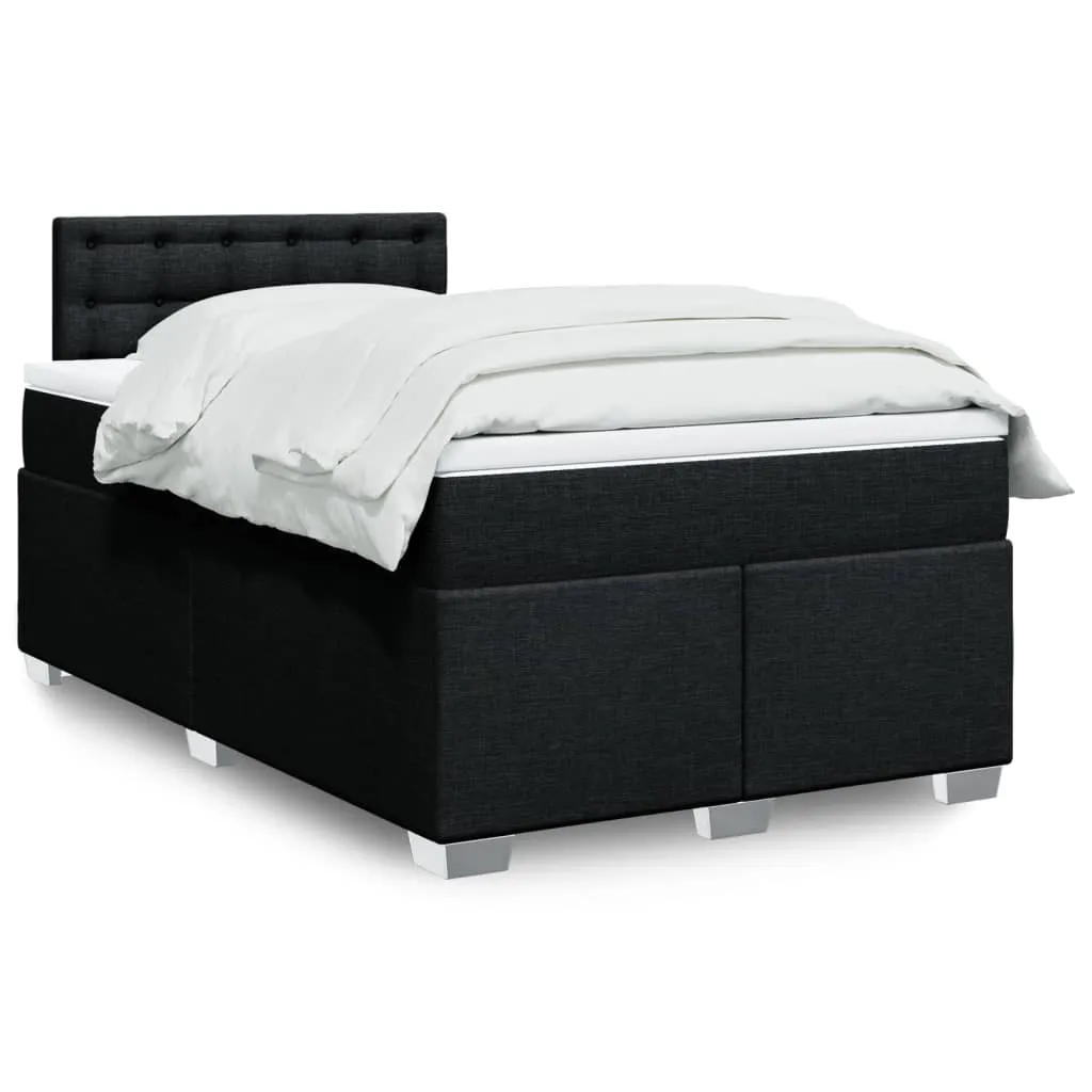 vidaxl krevet box spring s madracem crni 120 x 190 cm od tkanine - slika 1