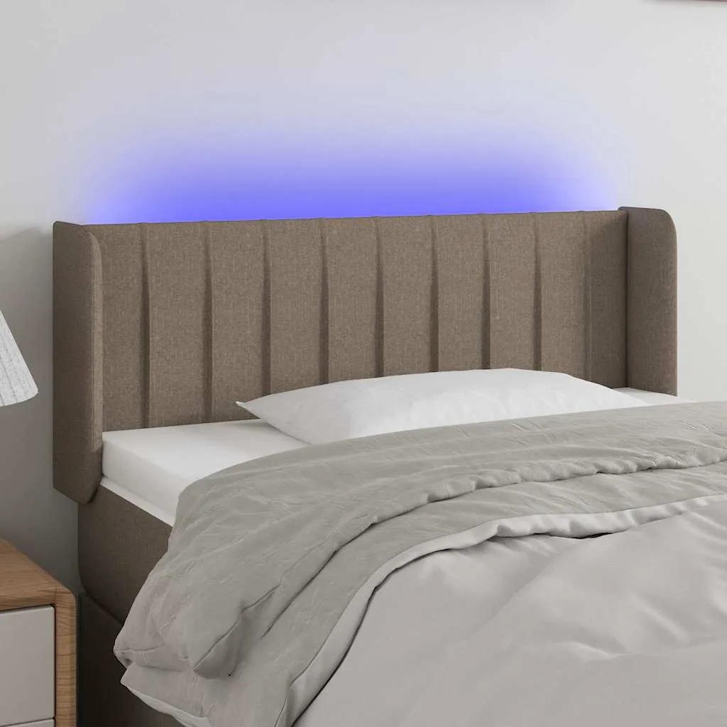vidaXL LED uzglavlje smeđesivo 103x16x78/88 cm od tkanine - Venlo