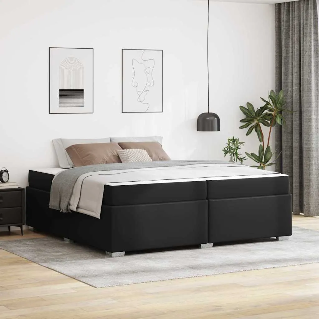 vidaXL Krevetna konstrukcija Crna 200 x 200 cm PVC - Venlo