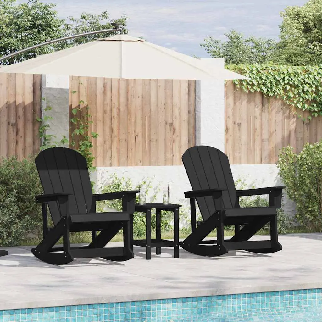 vidaXL Adirondack ljuljačke 2 kom. Crna HDPE - Venlo