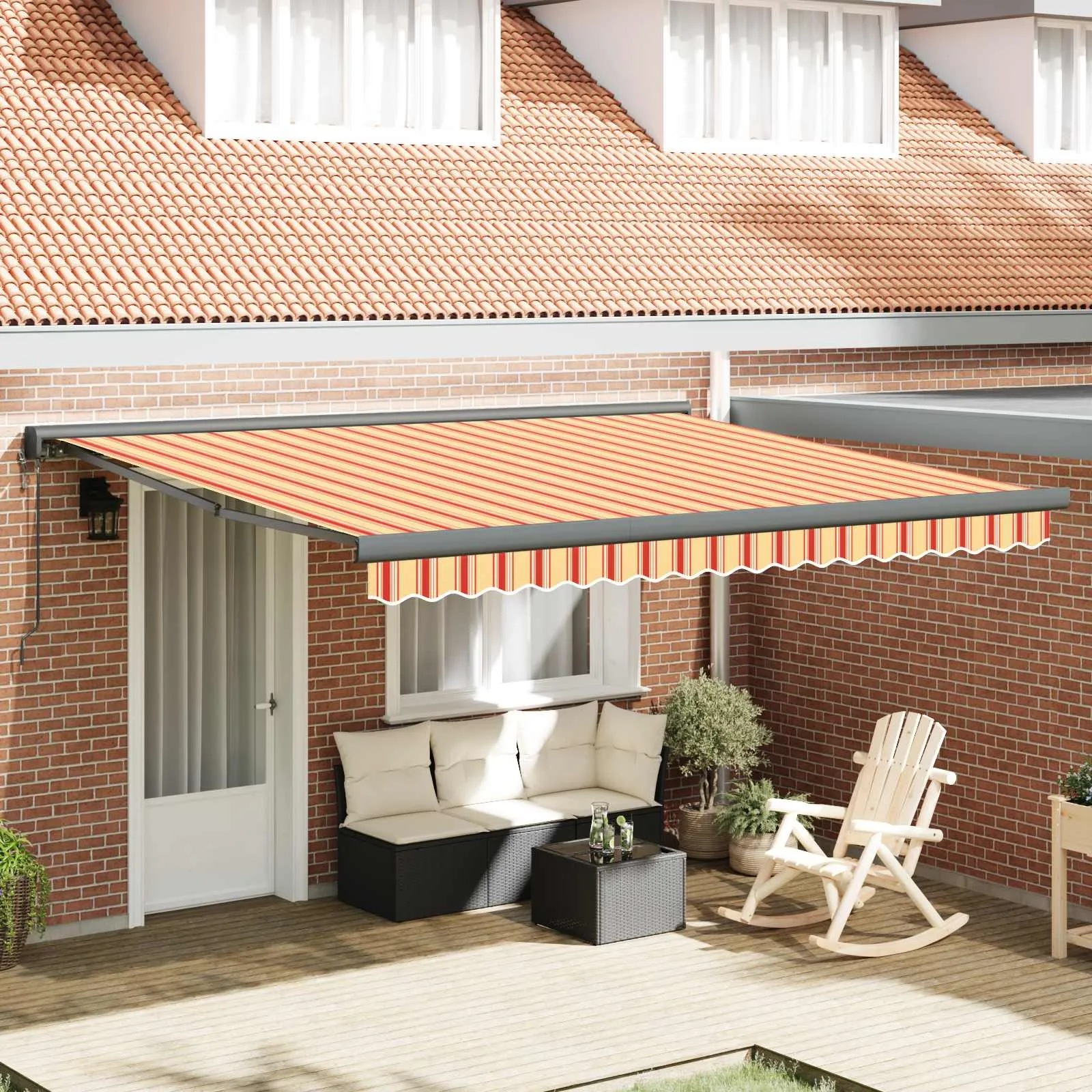 vidaXL Povlačivi tende Žuta i narančasta 400 x 300 x 165 cm - Venlo