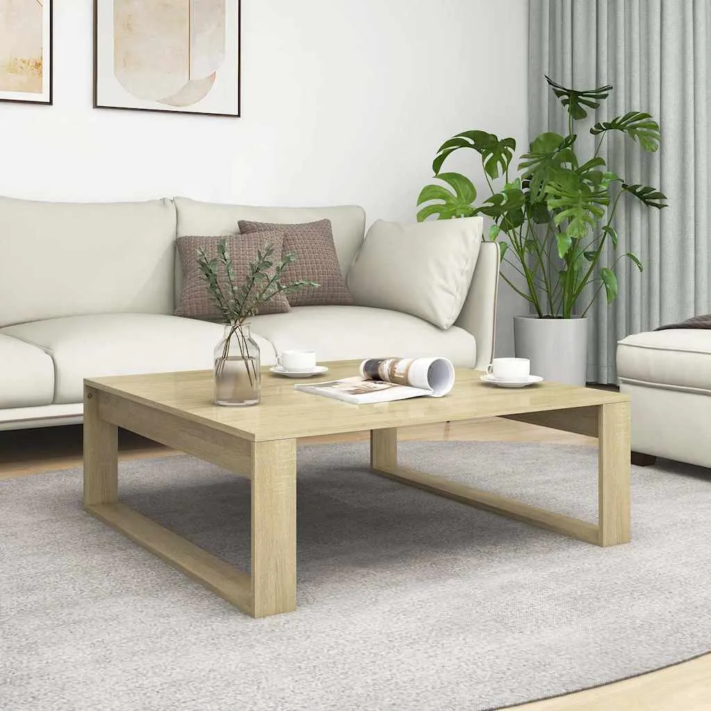 vidaXL Stolić za kavu boja hrasta 100 x 100 x 35 cm konstruirano drvo - Venlo