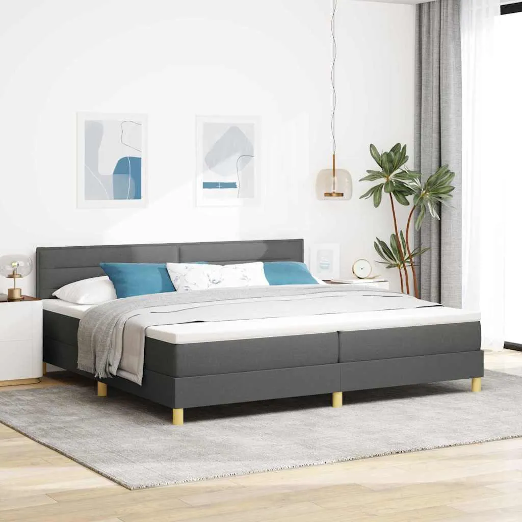 vidaXL Krevet s opruga kutije Tamno siva 200 x 200 cm tkanina - Venlo