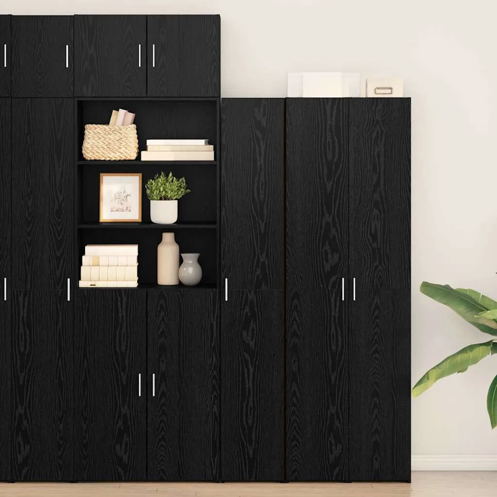 vidaXL Highboard Crni hrast 30 x 42,5 x 185 cm - Venlo
