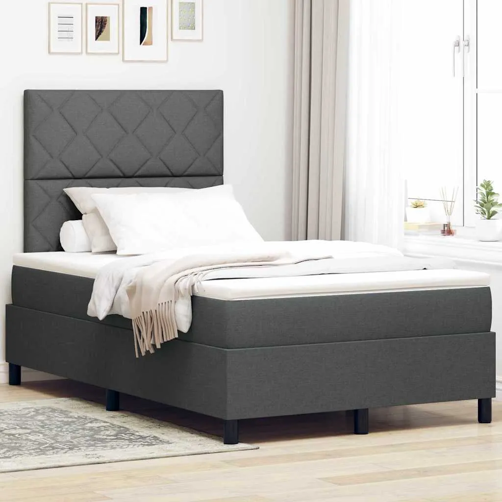 vidaXL Krevet s opruga kutije Tamno siva 120 x 190 cm tkanina - Venlo