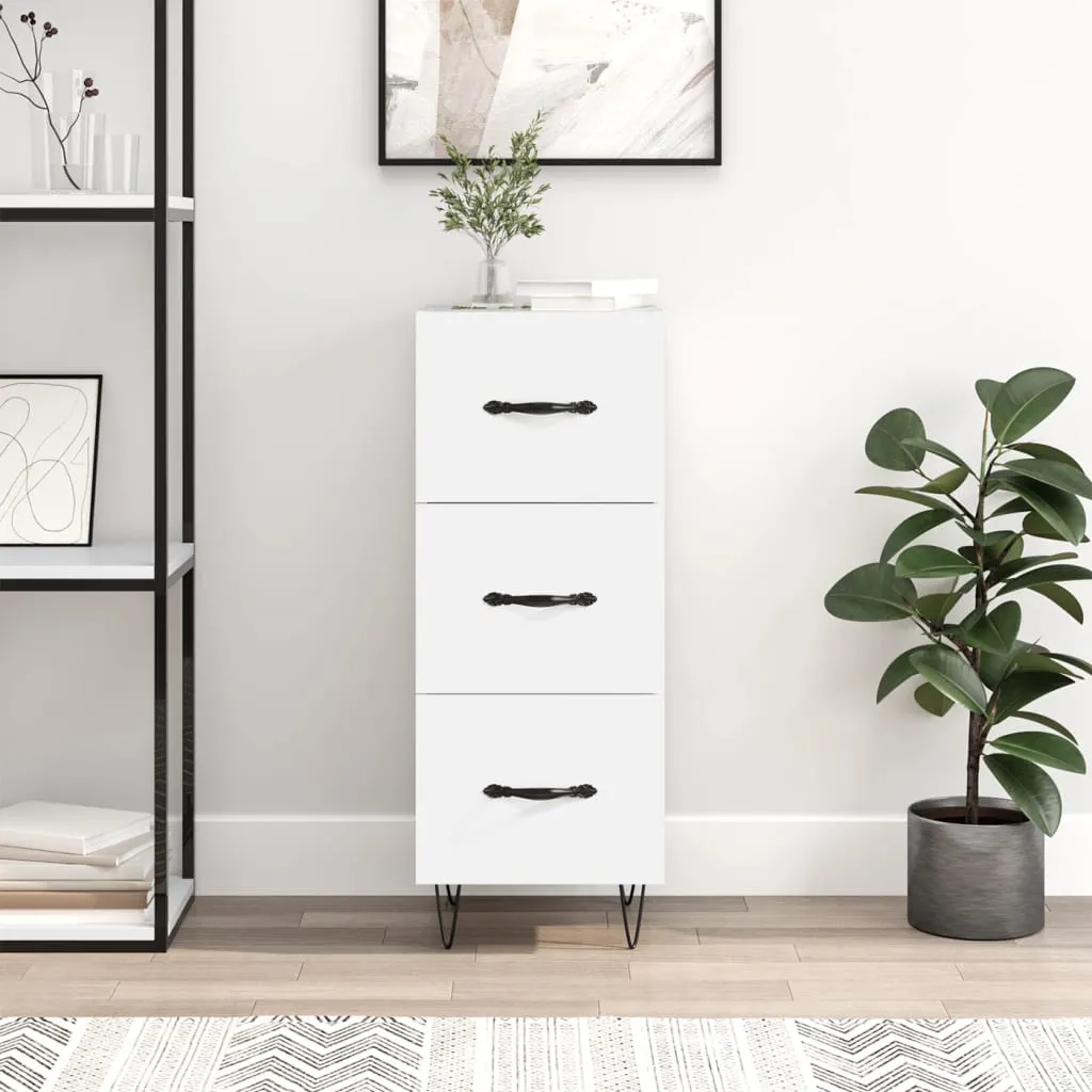 vidaXL Komoda bijela 34,5 x 34 x 90 cm od konstruiranog drva - Venlo