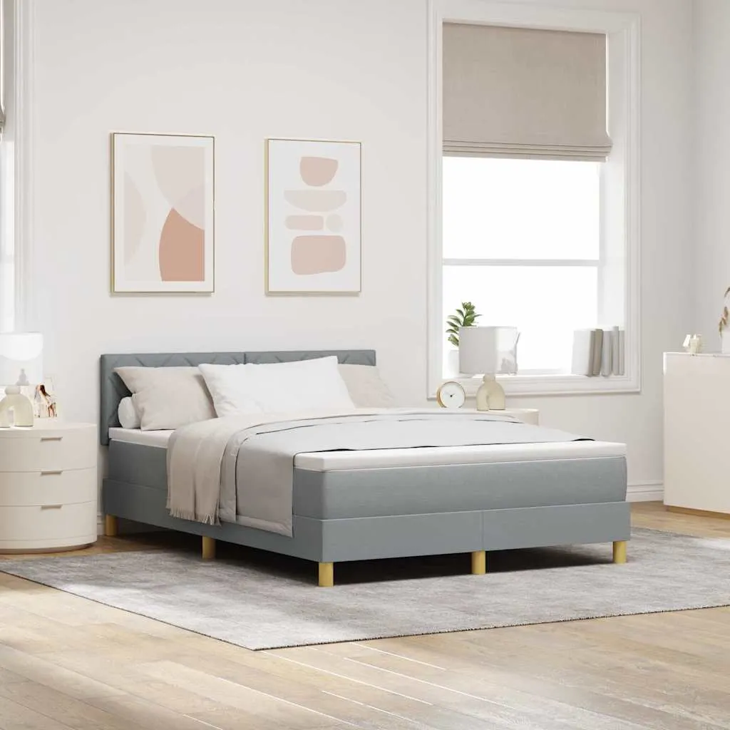 vidaXL Krevet s opruga kutije Svijetlo siva 140 x 190 cm tkanina - Venlo