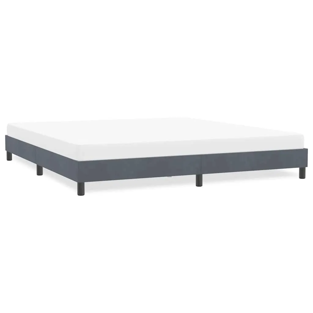 vidaxl okvir kreveta bez madraca tamno sivi 180x210 cm baršun - slika 1