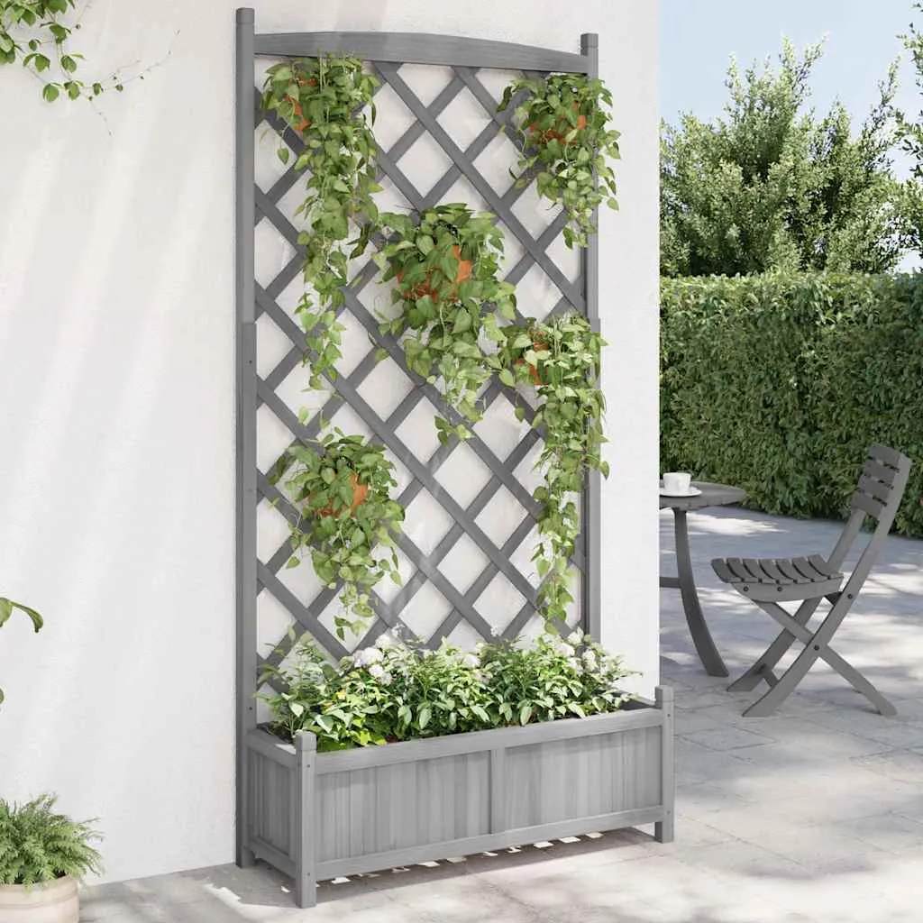 vidaXL Sadilica s rešetkom siva 90x35x180 cm od masivne jelovine - Venlo