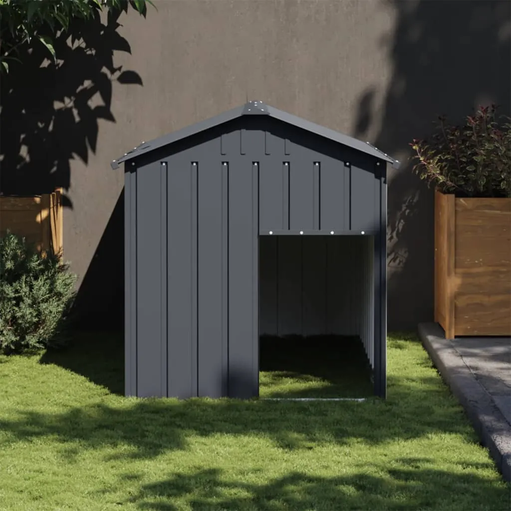 vidaXL Kućica za pse s krovom antracit 117x153x123 cm pocinčani čelik - Venlo