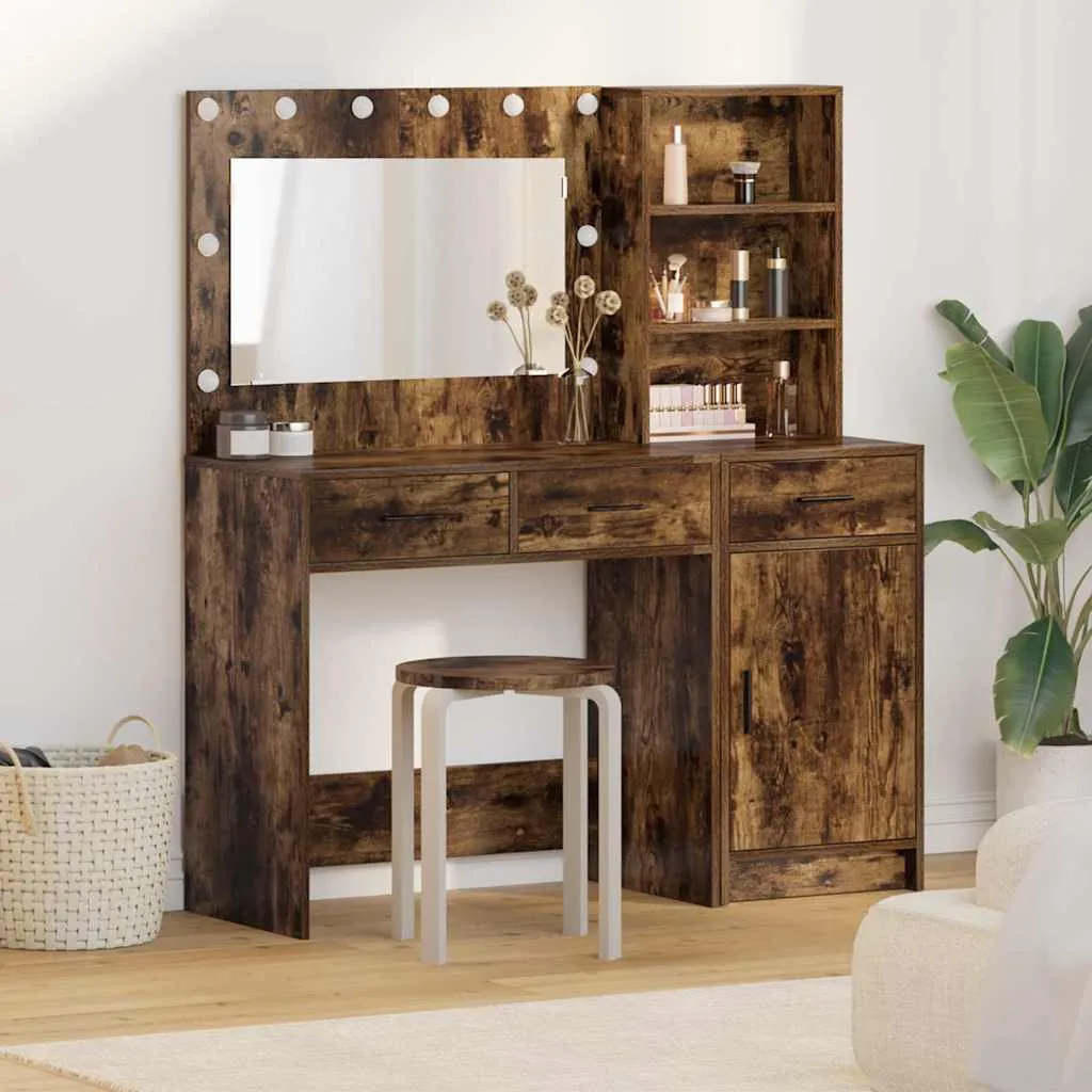 vidaXL Toaletni stol 2 kom. Smeđa 78,5 x 41 x 135 cm Konstruirano drvo - Venlo