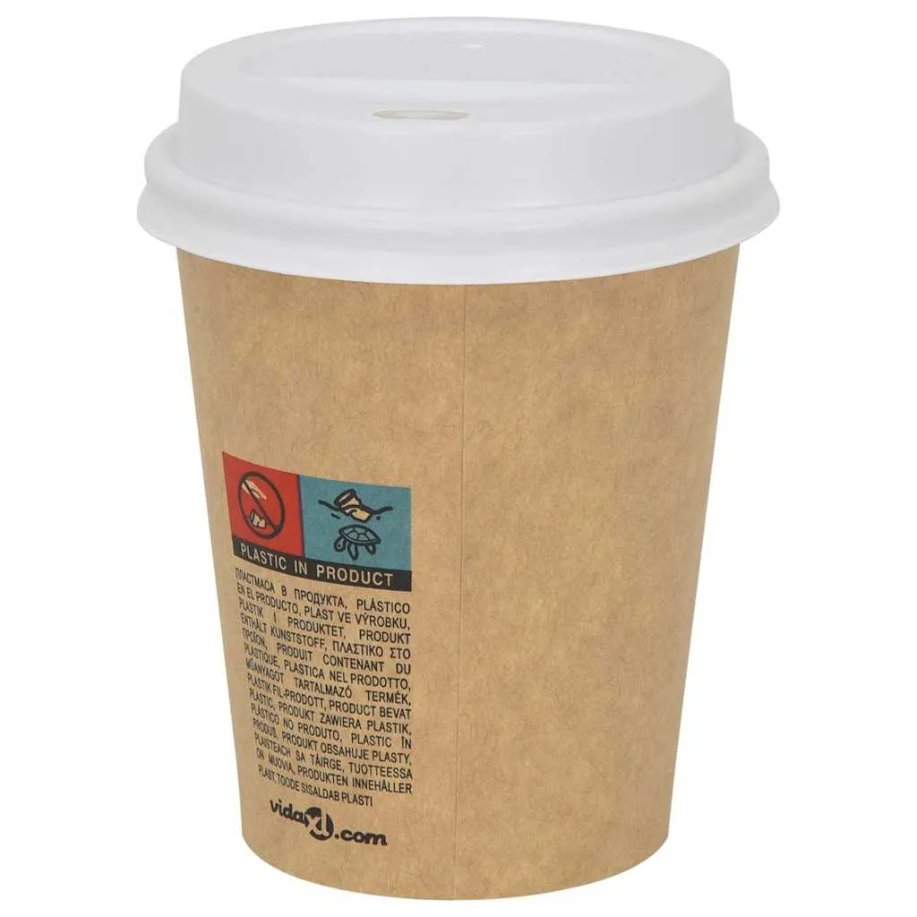 vidaxl papirnati poklopci za šalice za kavu ø80 mm 8oz 1000 kom - slika 1