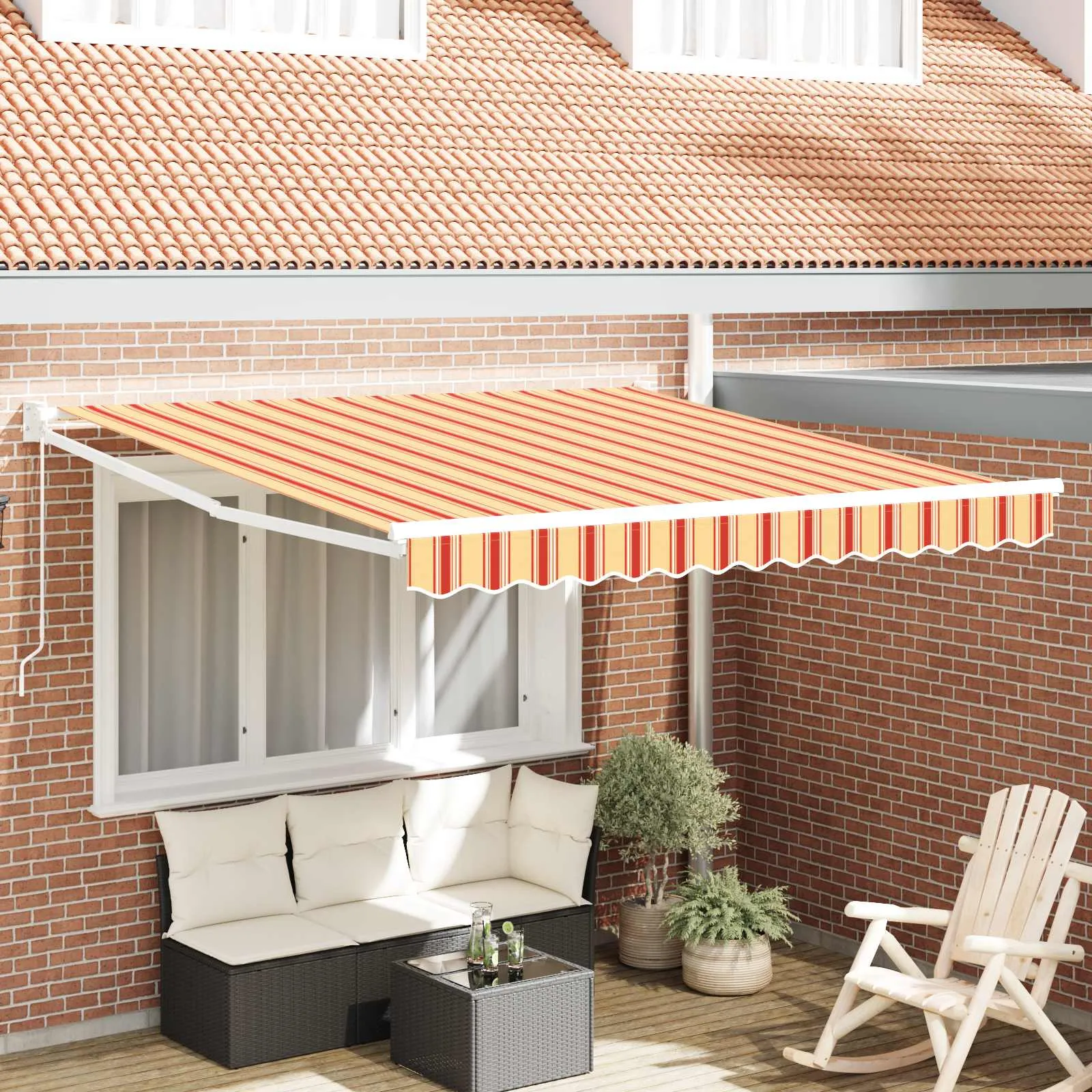 vidaXL Povlačivi tende Žuta i narančasta 300 x 250 cm - Venlo