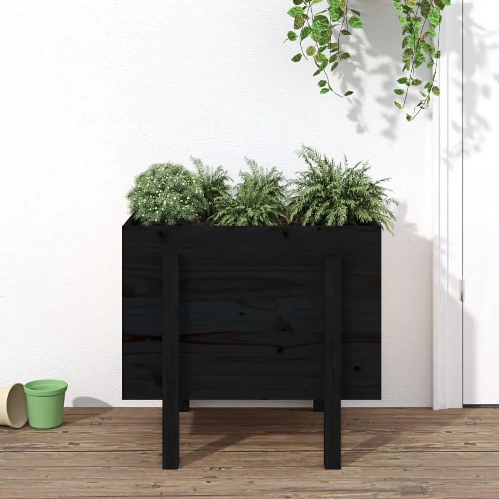 vidaXL Vrtna sadilica crna 62 x 50 x 57 cm od masivne borovine - Venlo
