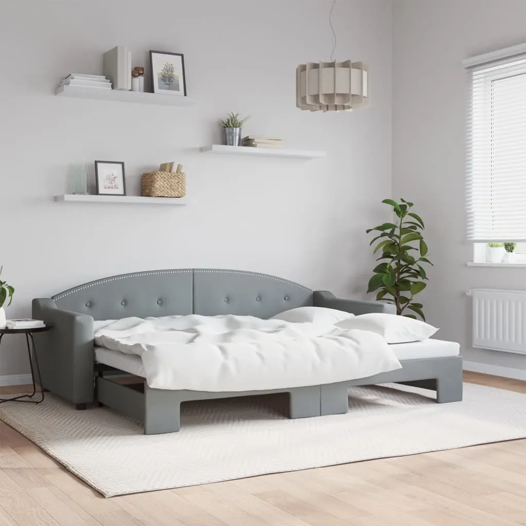 vidaXL Dnevni krevet na razvlačenje svjetlosivi 80 x 200 cm od tkanine - Venlo
