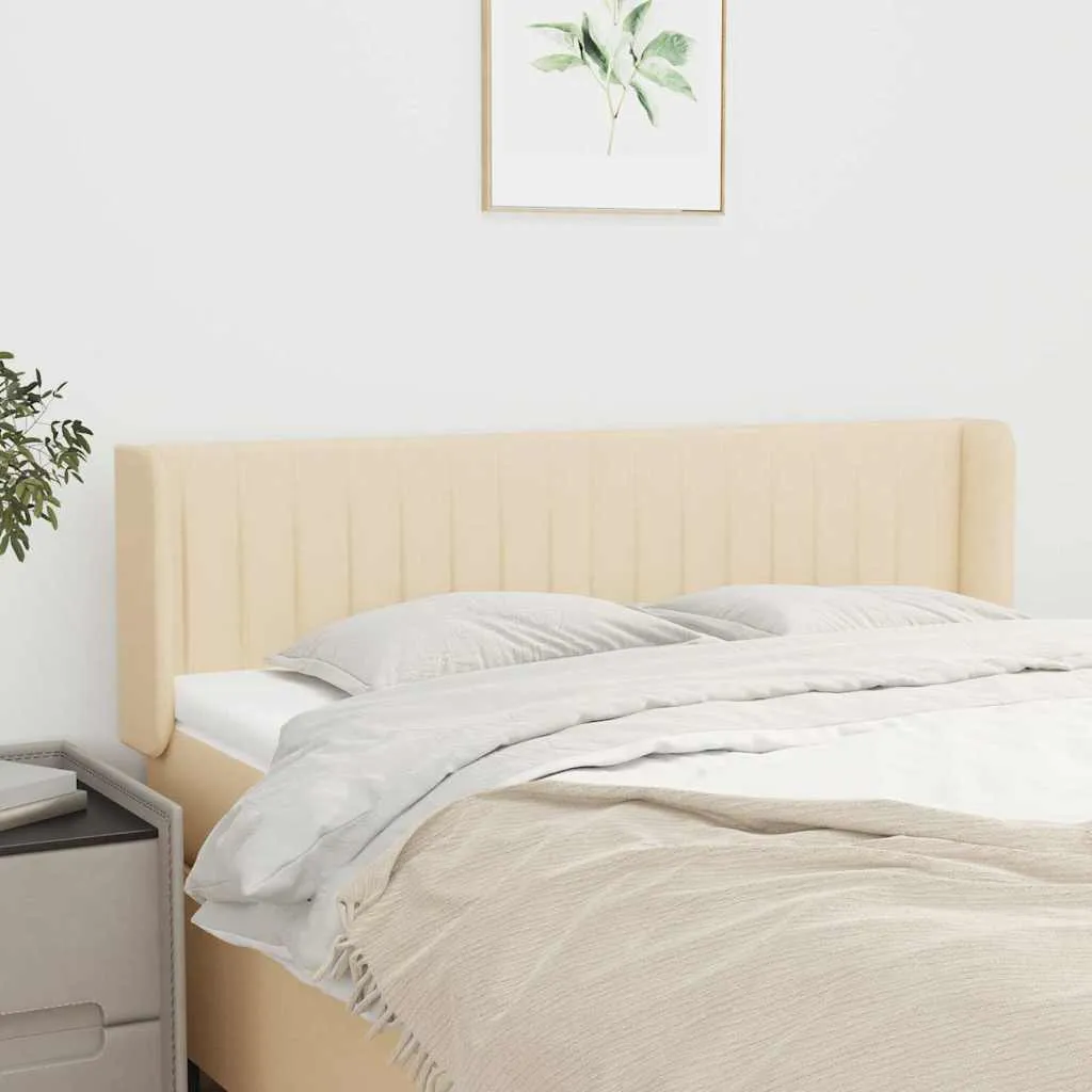 vidaXL Uzglavlje s ušima krem 147x16x78/88 cm od tkanine - Venlo