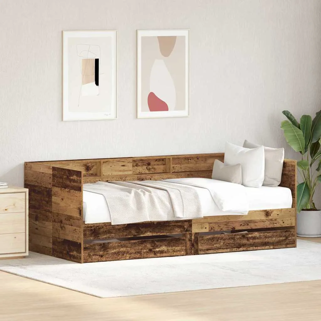 vidaXL Krevet na dan Staro drvo 75 x 190 cm Konstruirano drvo - Venlo