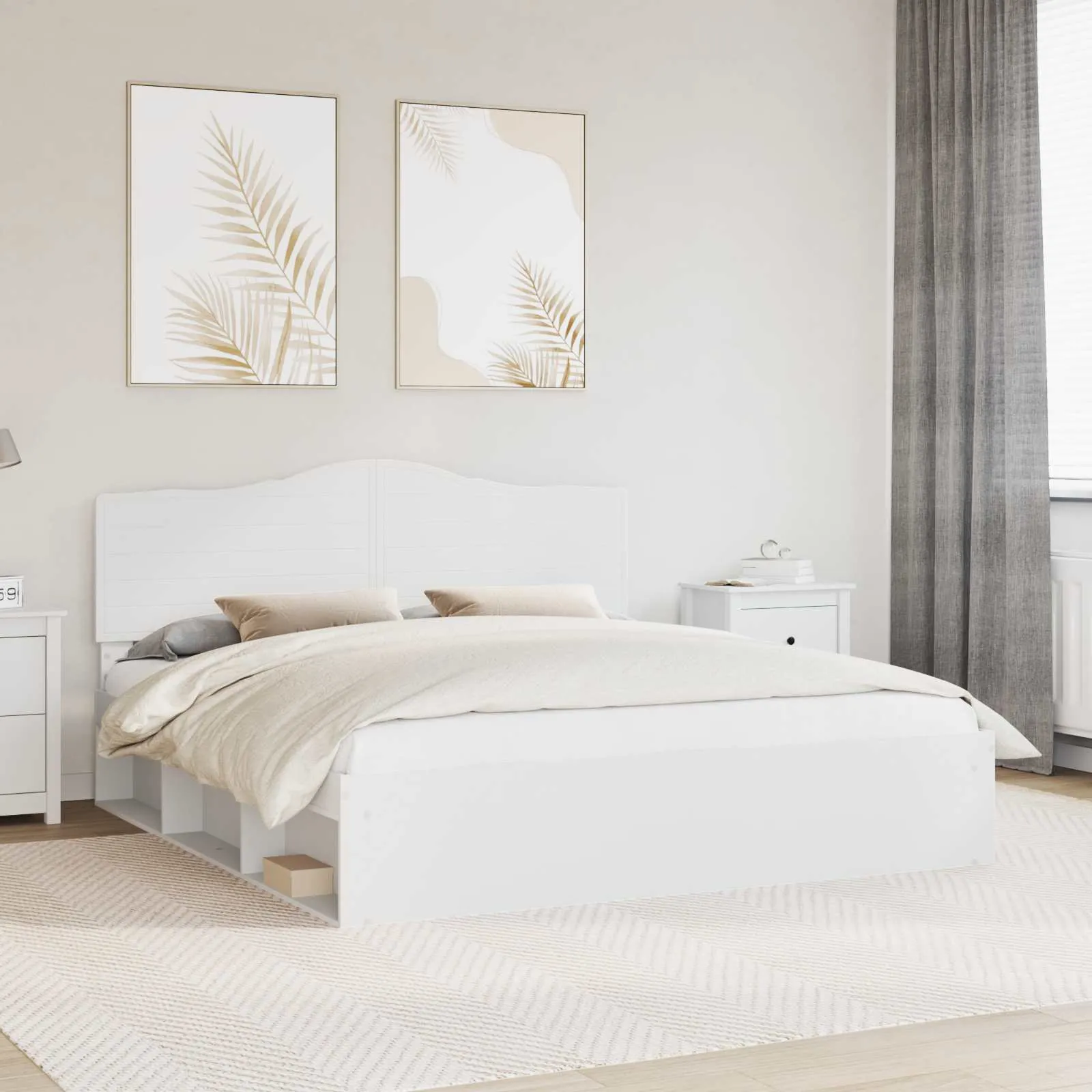 vidaXL Krevetna konstrukcija Bijelo 180 x 200 cm Čvrsto borovo drvo - Venlo