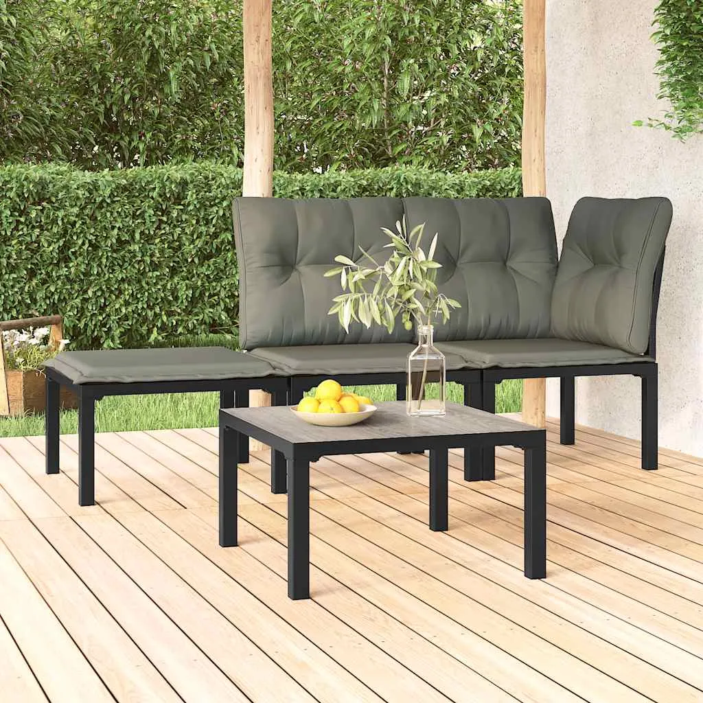 vidaXL Vrtni stolić za kavu sivi 55 x 55 x 31 cm DPC i čelik - Venlo