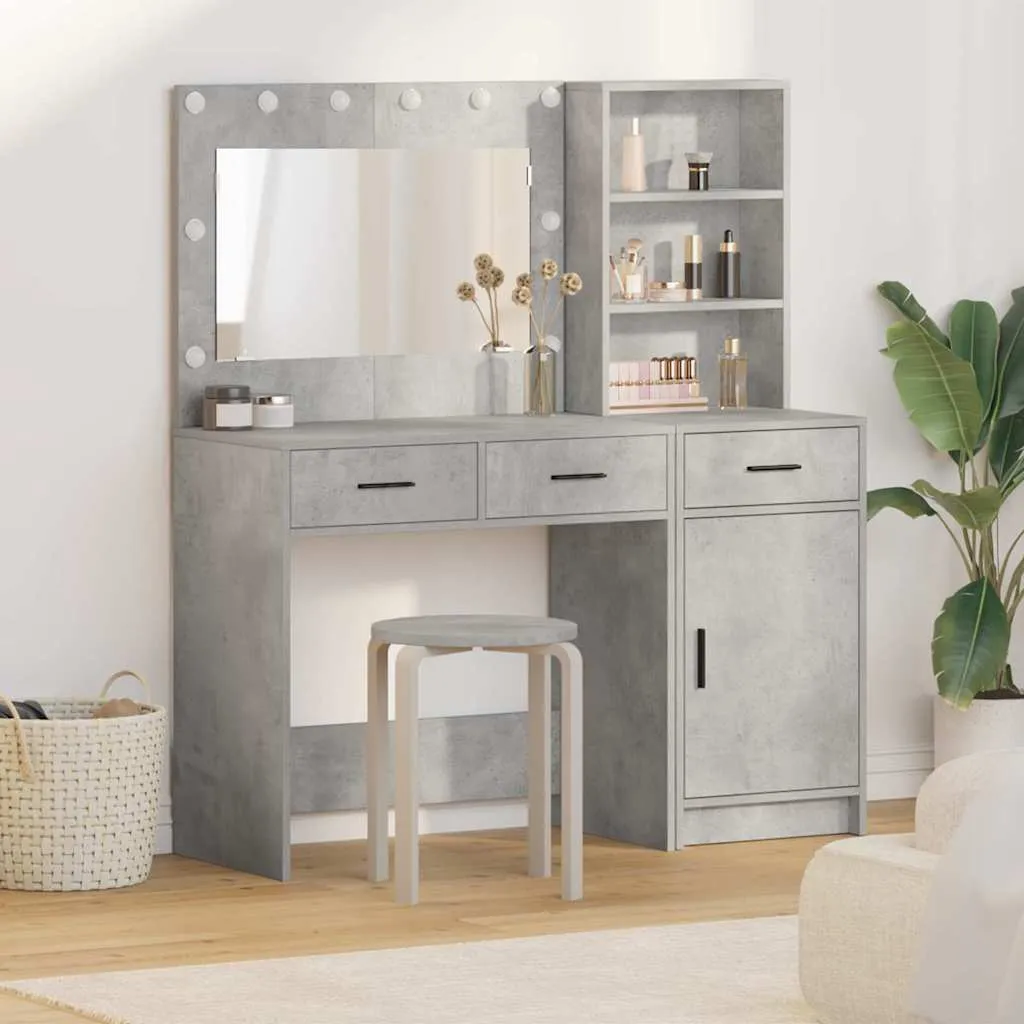 vidaXL Toaletni stol 2 kom. Siva 78,5 x 41 x 135 cm Konstruirano drvo - Venlo