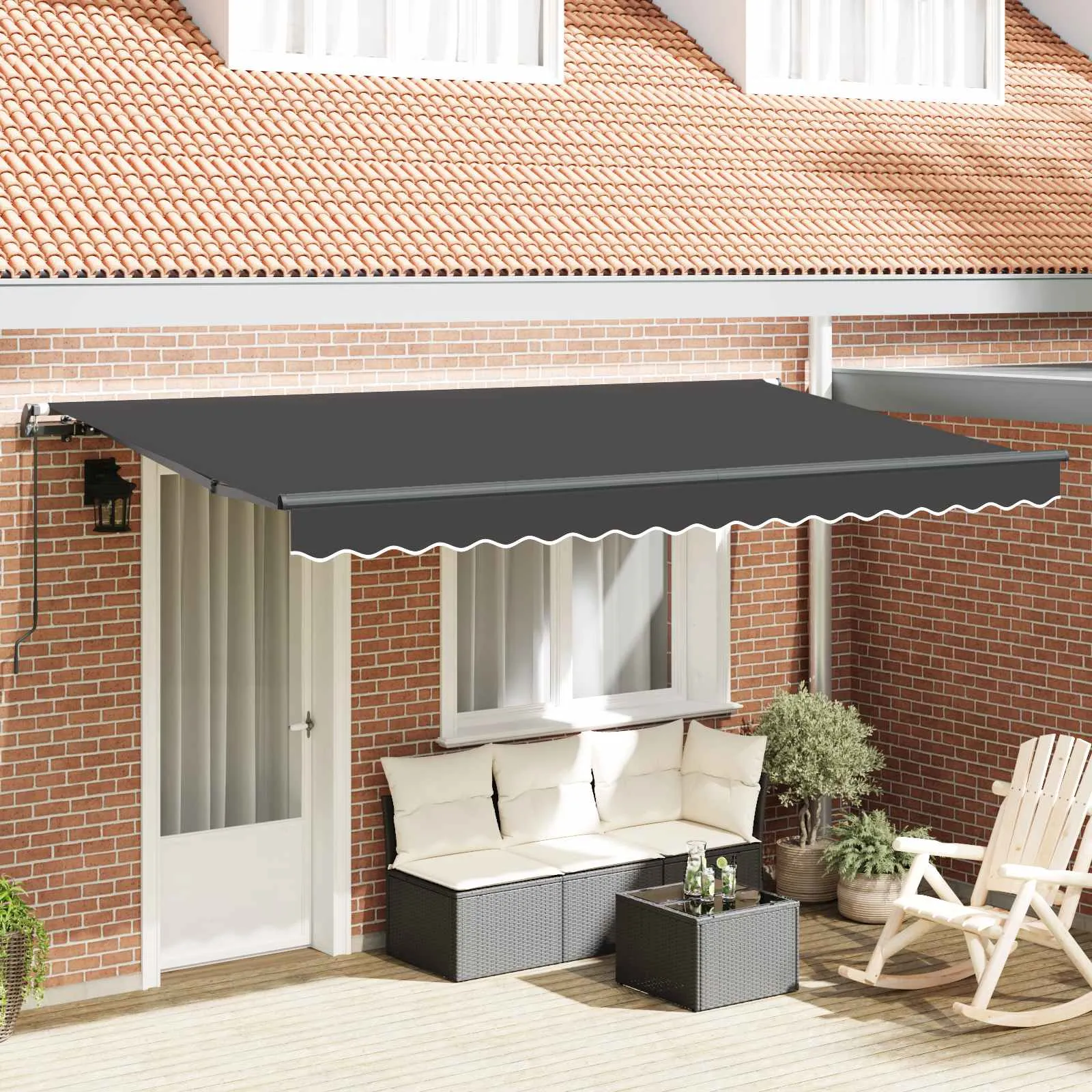 vidaXL Povlačivi tende Antracit 400 x 200 cm tkanina - Venlo