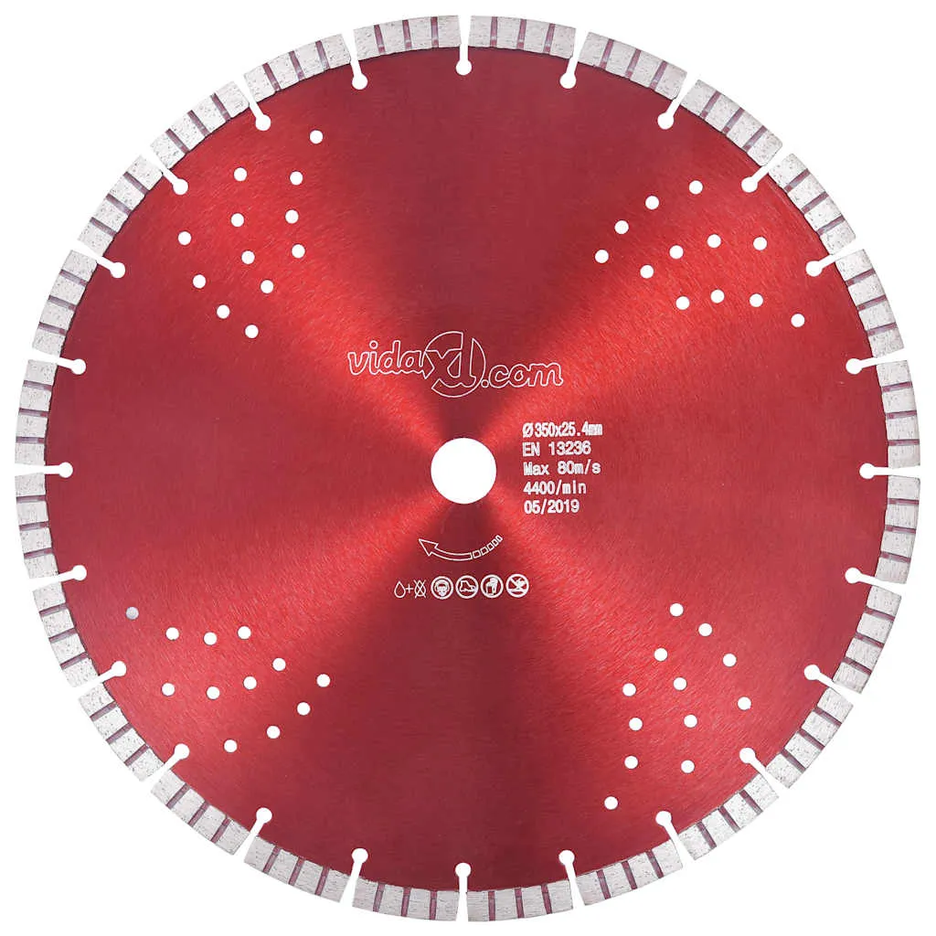 vidaxl dijamantni disk za rezanje s turbo segmentima i rupama 350 mm - slika 1