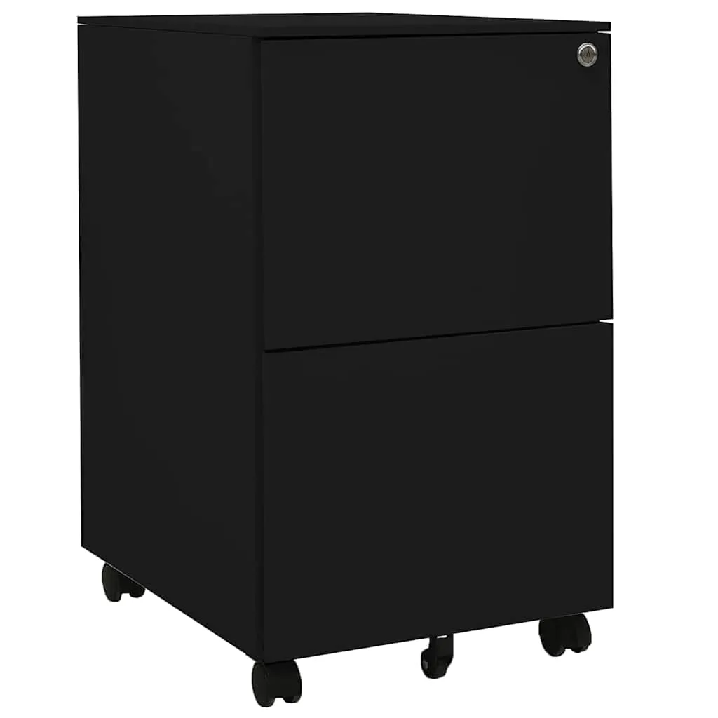 vidaXL Mobilni ormarić za spise crni 39 x 45 x 67 cm čelični - Venlo