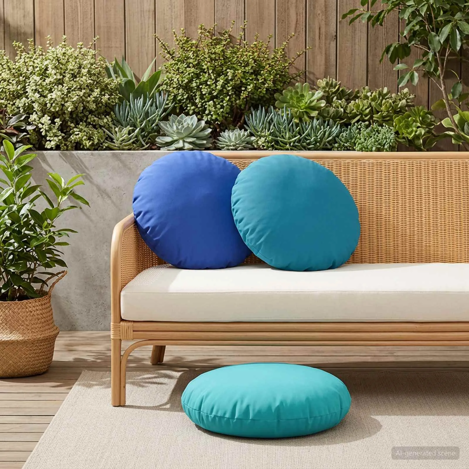 vidaxl presvlaka za jastuk 2 pcs heerlen kraljevsko plava ø 50 cm - slika 1