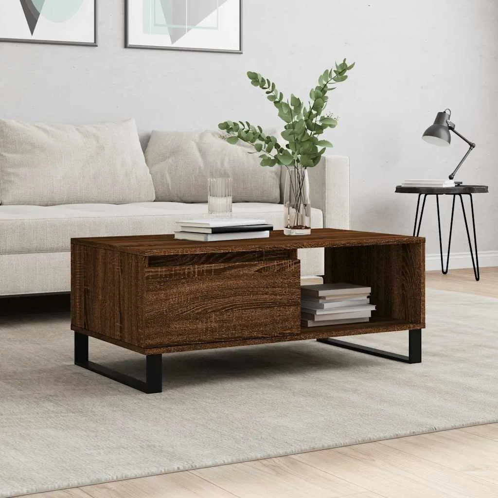 vidaXL Stolić za kavu smeđa boja hrasta 90x50x36,5cm konstruirano drvo - Venlo
