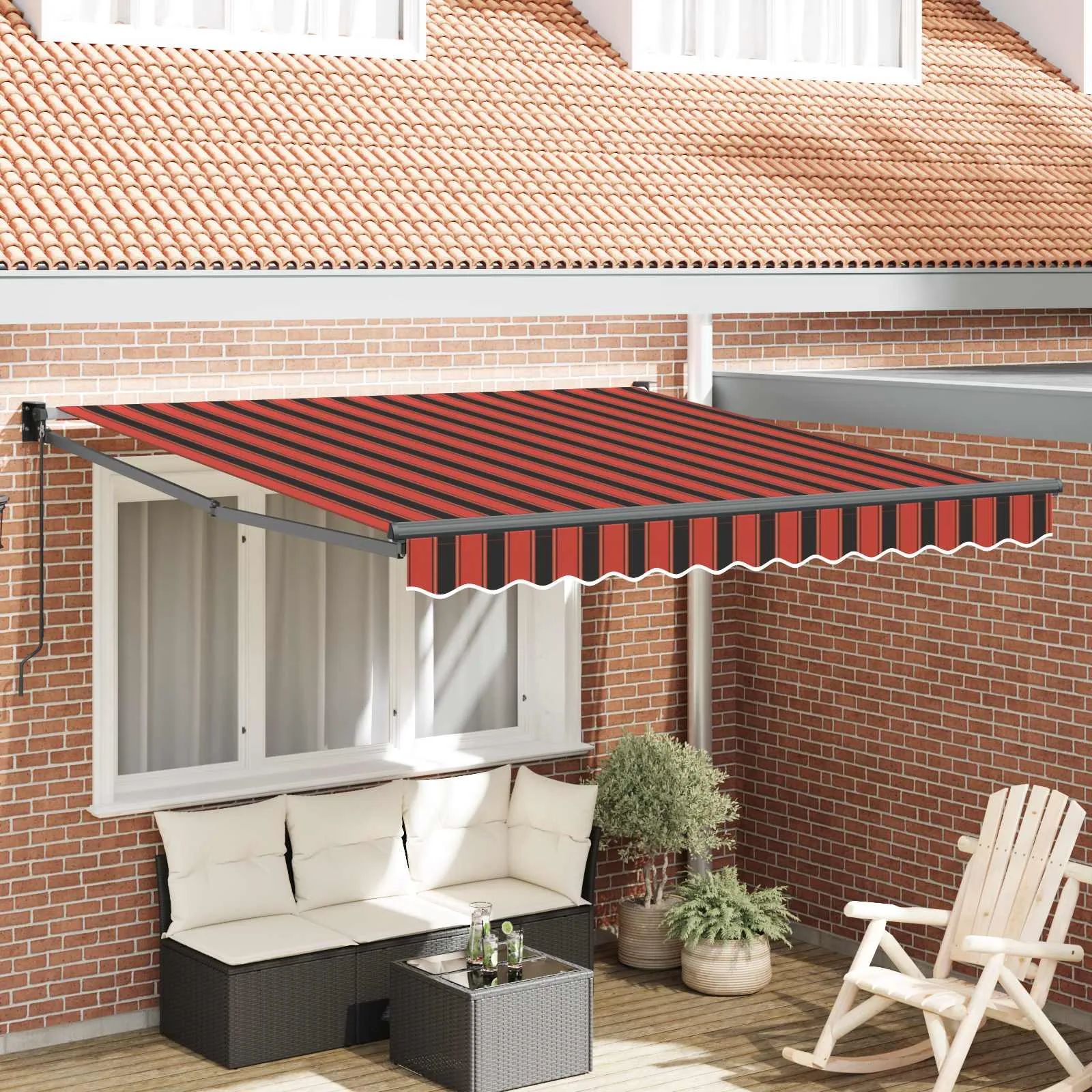 vidaXL Povlačivi tende Narančasta i smeđa 300 x 250 cm - Venlo