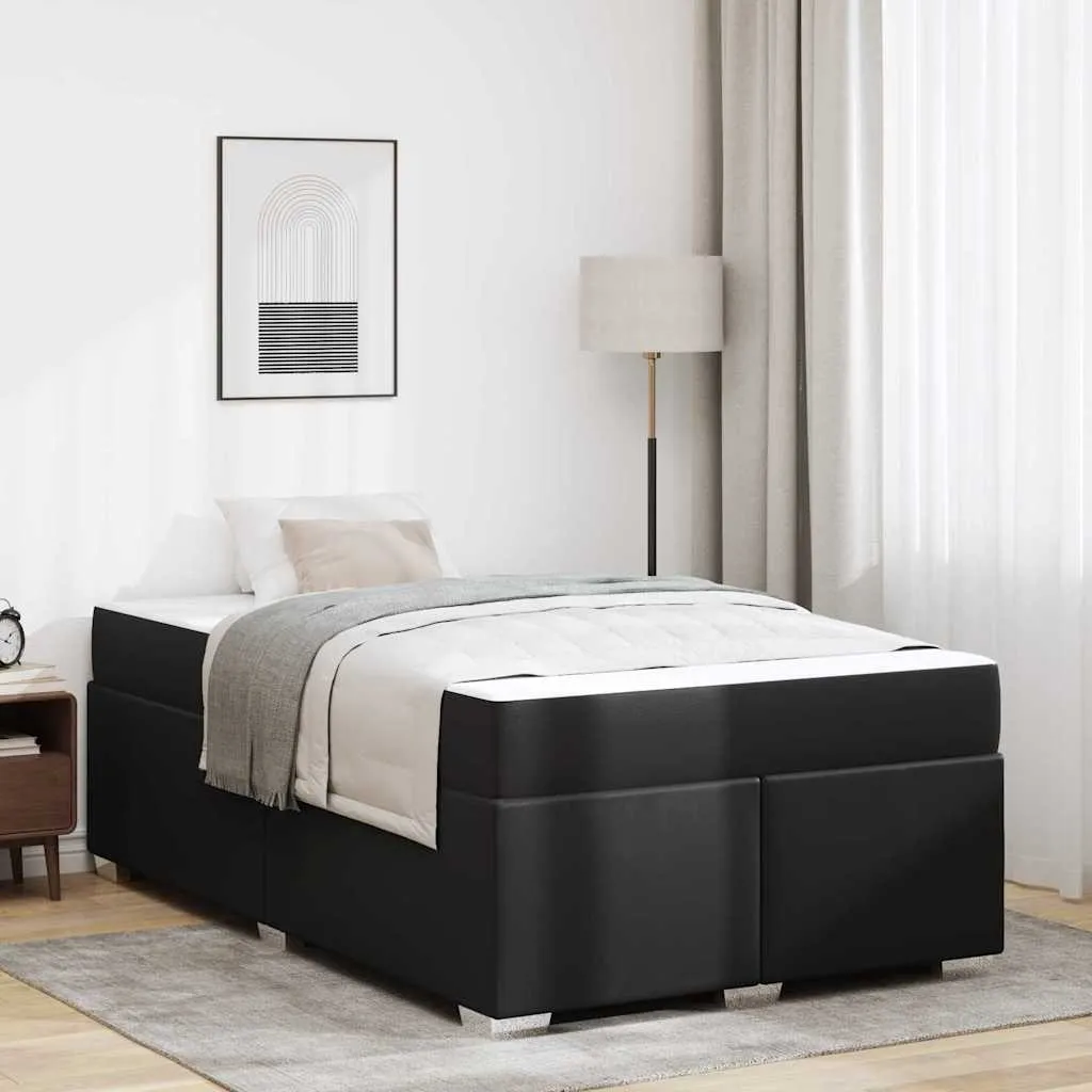 vidaXL Krevetna konstrukcija Crna 120 x 190 cm PVC - Venlo
