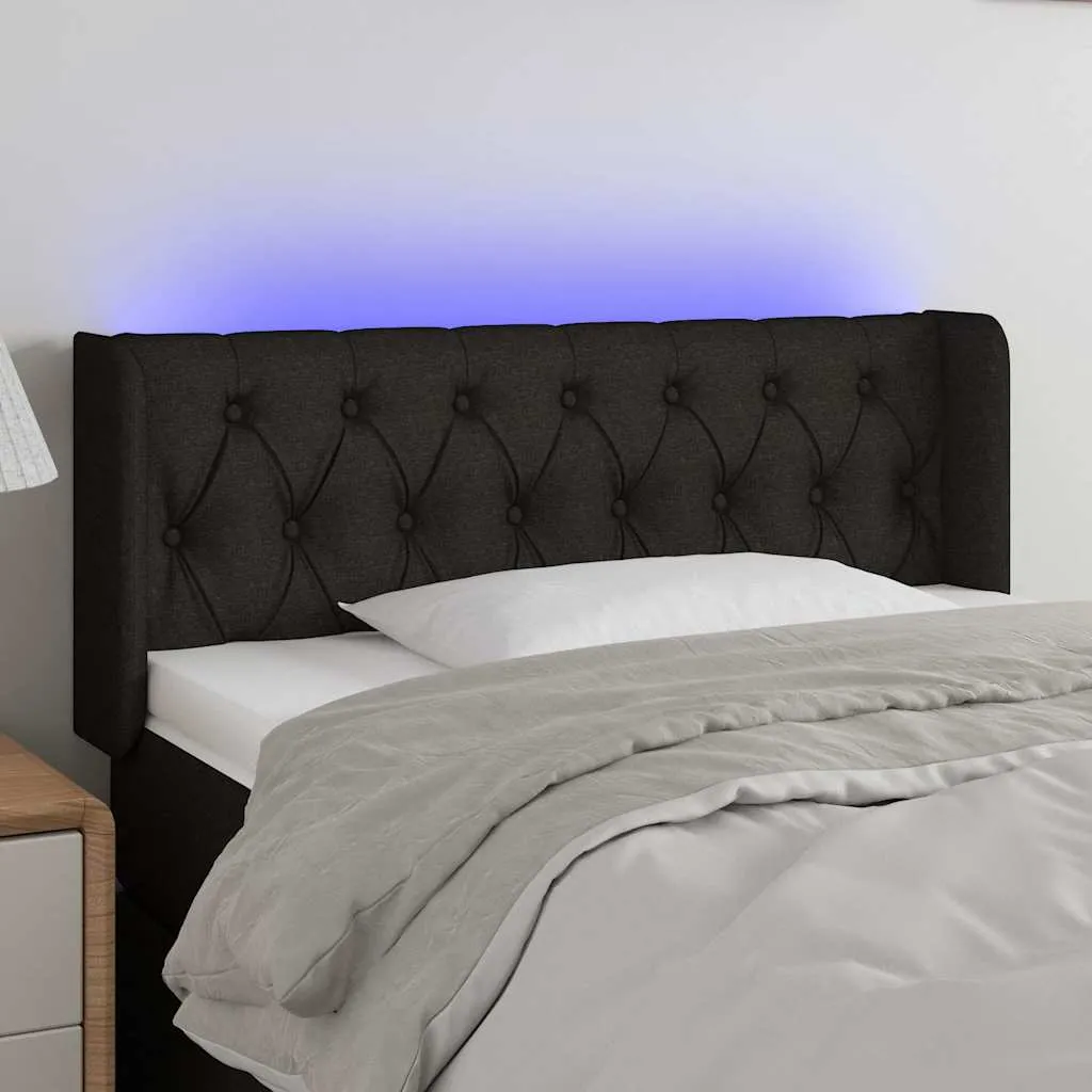 vidaXL LED uzglavlje crno 103x16x78/88 cm od tkanine - Venlo