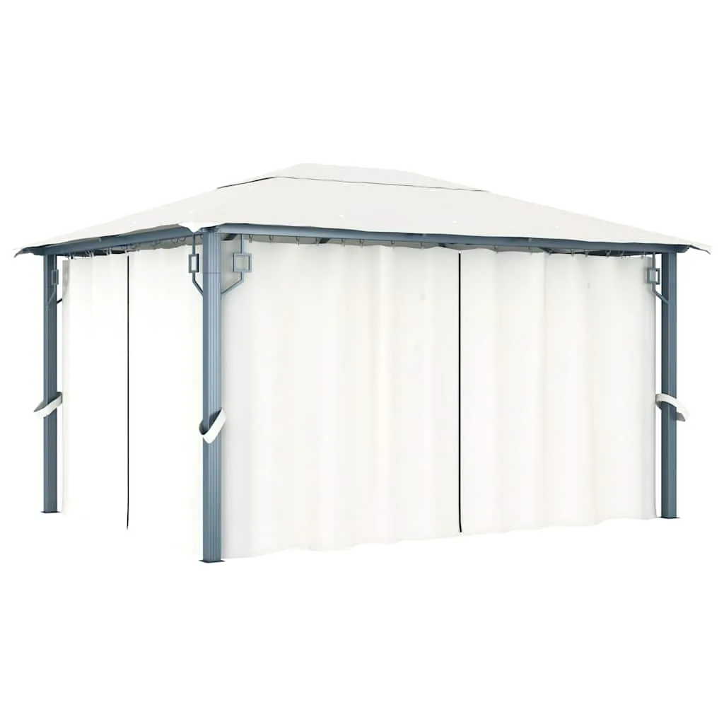 vidaXL Sjenica sa zastorom 400 x 300 cm krem aluminijum - Venlo