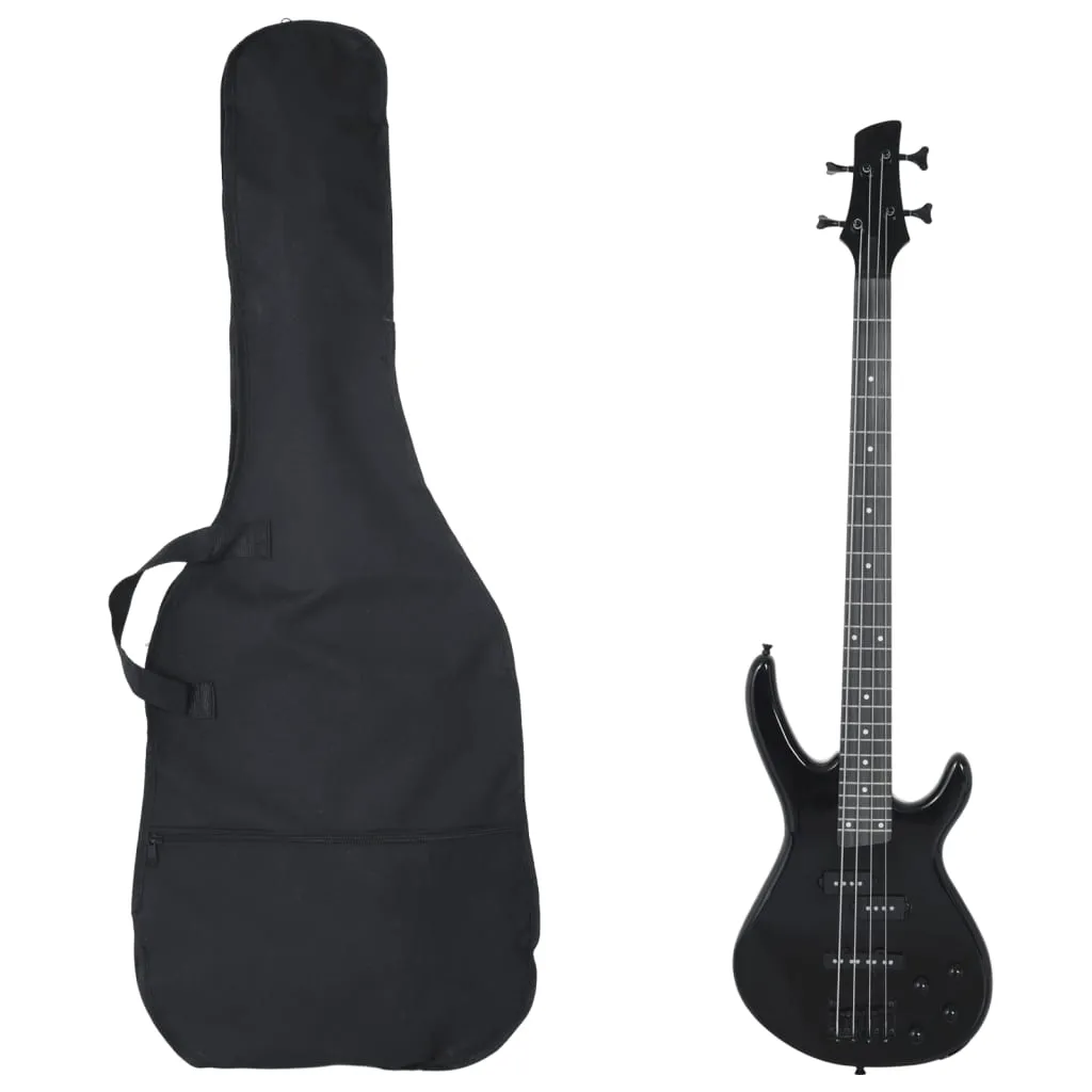 vidaxl električna bas gitara za početnike s torbom crna 4/4 46 " - slika 1