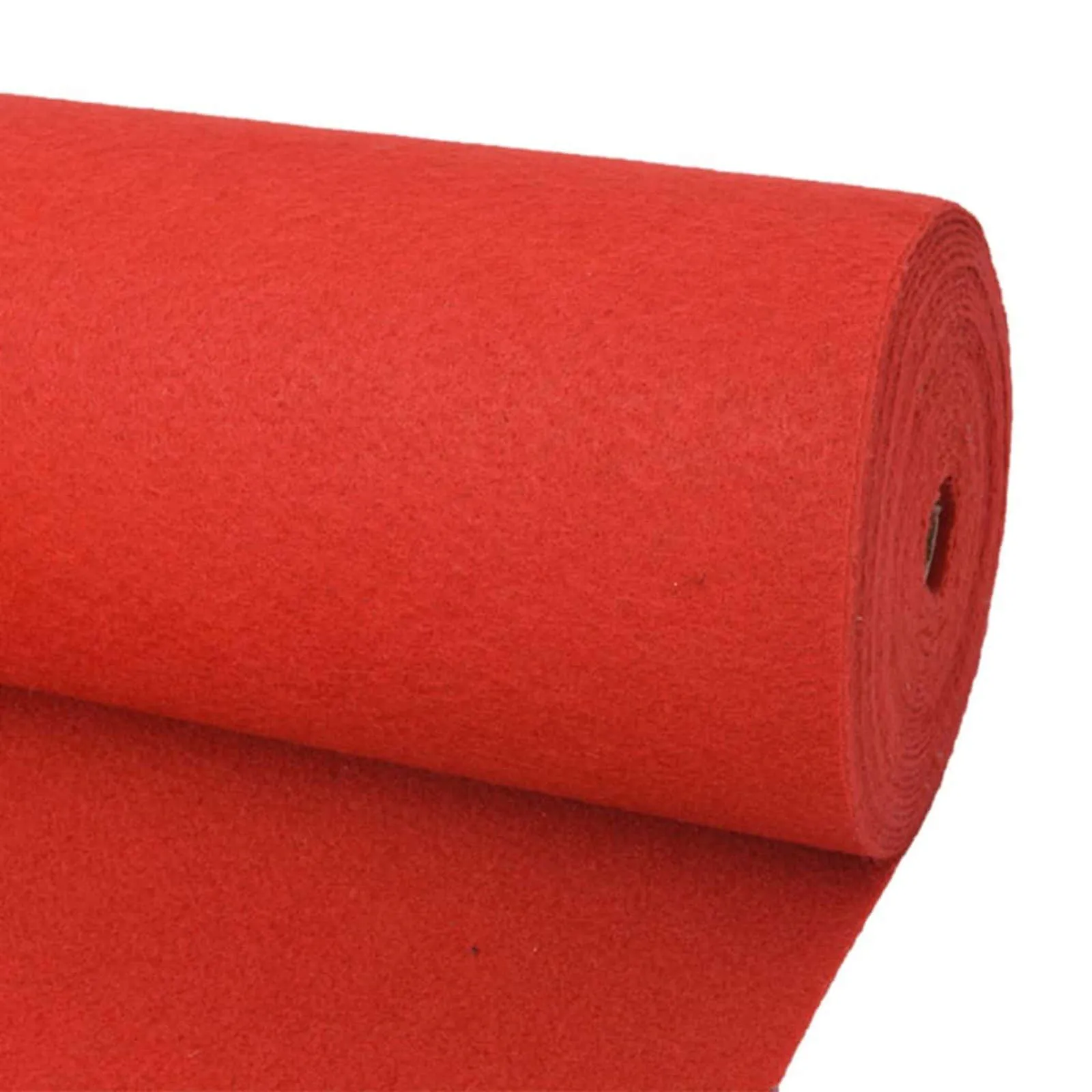 vidaXL Tepih Jednobojno Crvena 1,2 x 12 m Poliester - Venlo