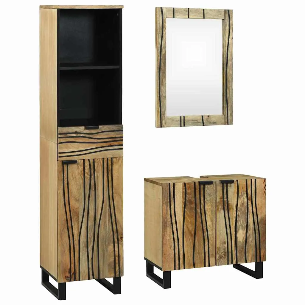 vidaXL Set namještaja za kupaonicu 3 kom. Smeđa 38 x 33 x 160 cm - Venlo