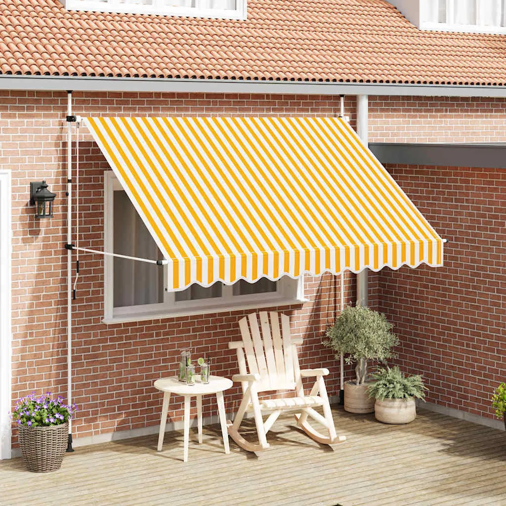 vidaXL Tenda na ručno uvlačenje 300 cm narančasto-bijela prugasta - Venlo