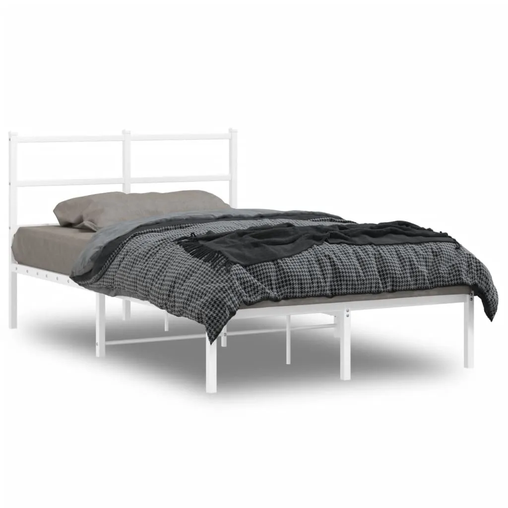 vidaXL Metalni okvir za krevet s uzglavljem bijeli 120x200 cm - Venlo