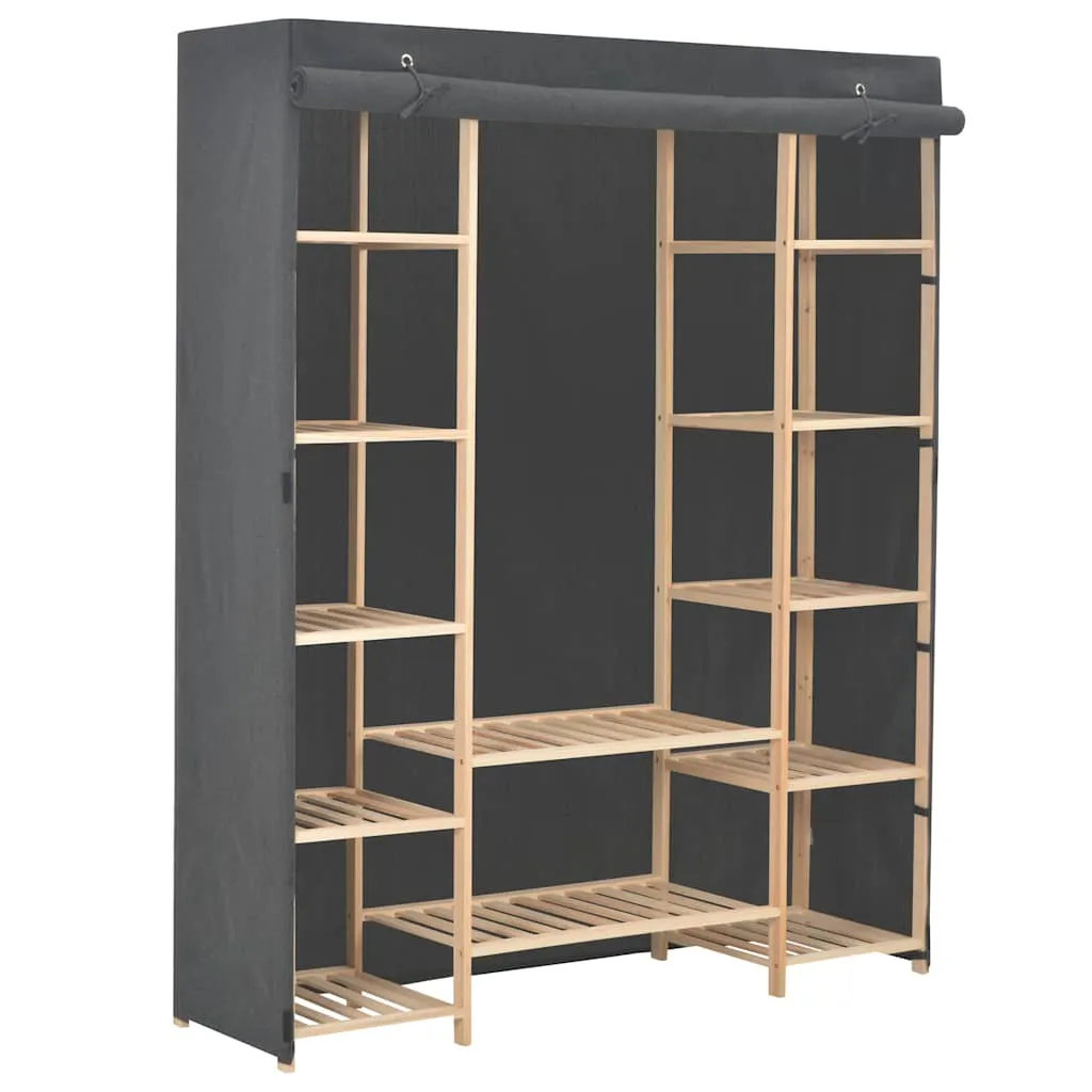 vidaXL Ormar od tkanine sivi 135 x 40 x 170 cm - Venlo