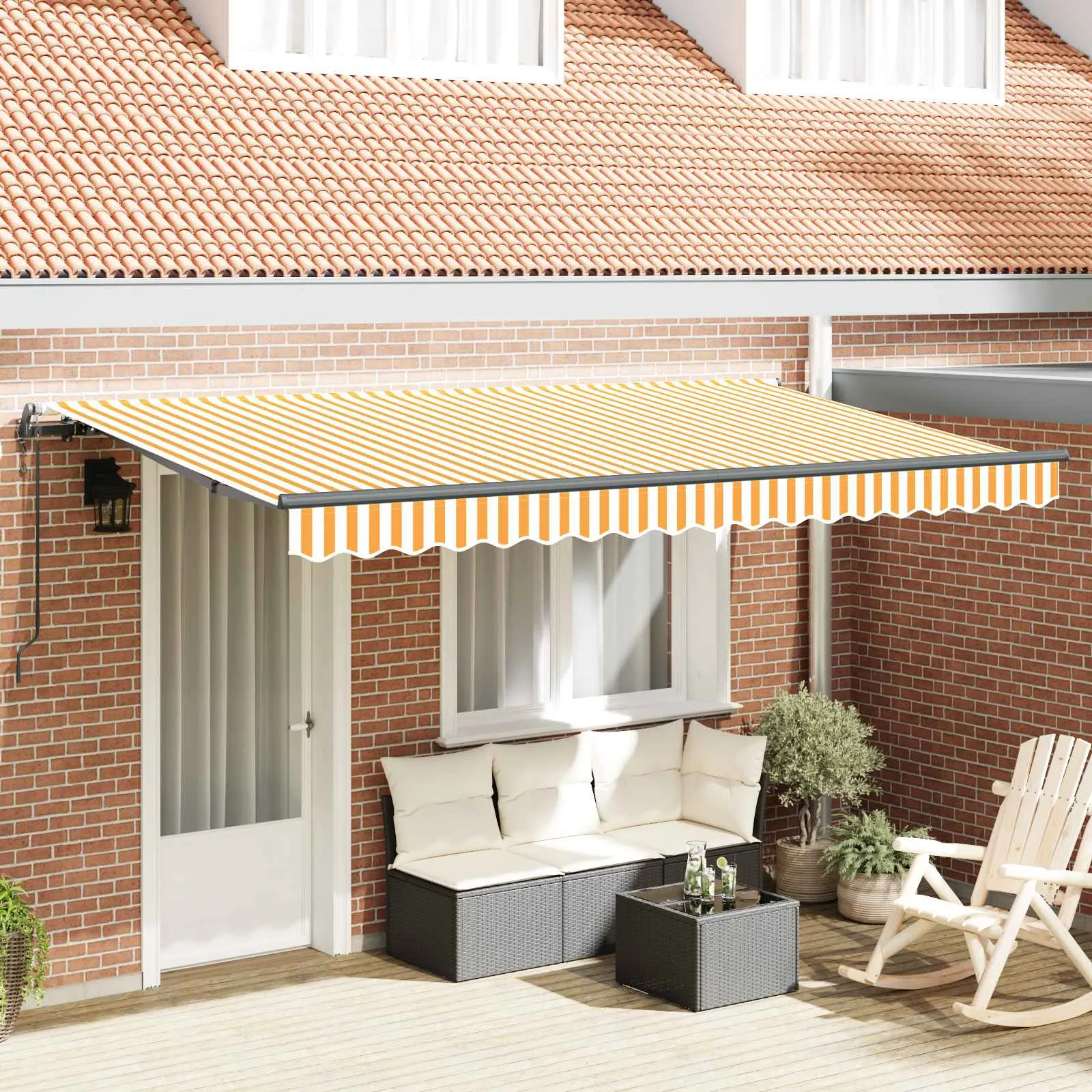 vidaXL Povlačivi tende Žuta 350 x 200 cm tkanina - Venlo