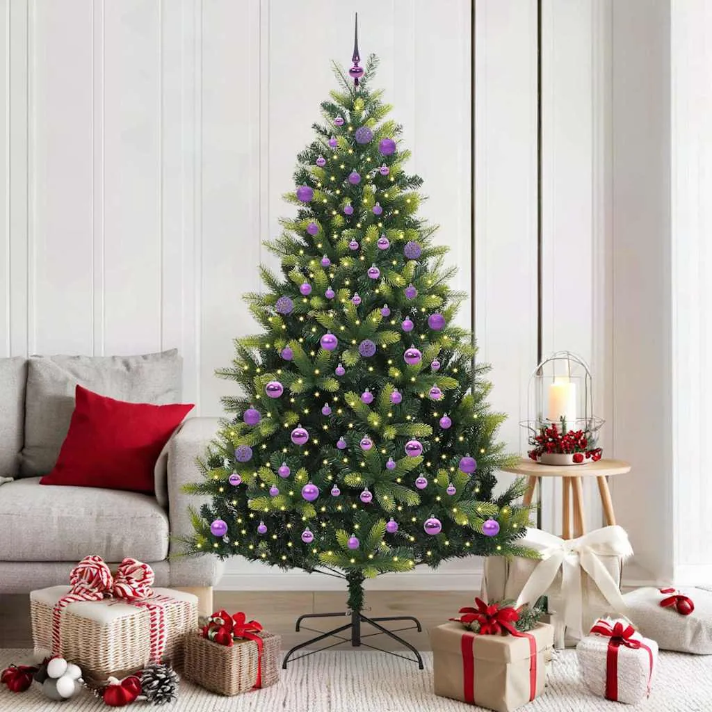 vidaxl umjetno savitljivo božićno drvce s 300 led dioda zelena 180 cm - slika 1