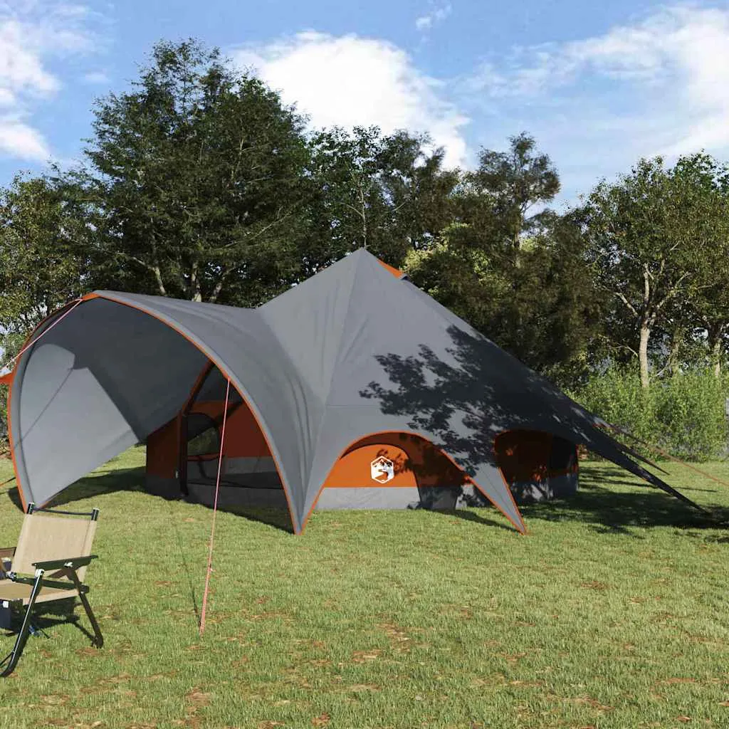 vidaxl teepee šator za 7 osoba 7-osobni siva i narančasta - slika 1